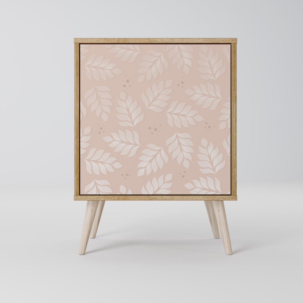 LEAVES ON BEIGE Sideboard mit 1 Tür in Eiche-Optik