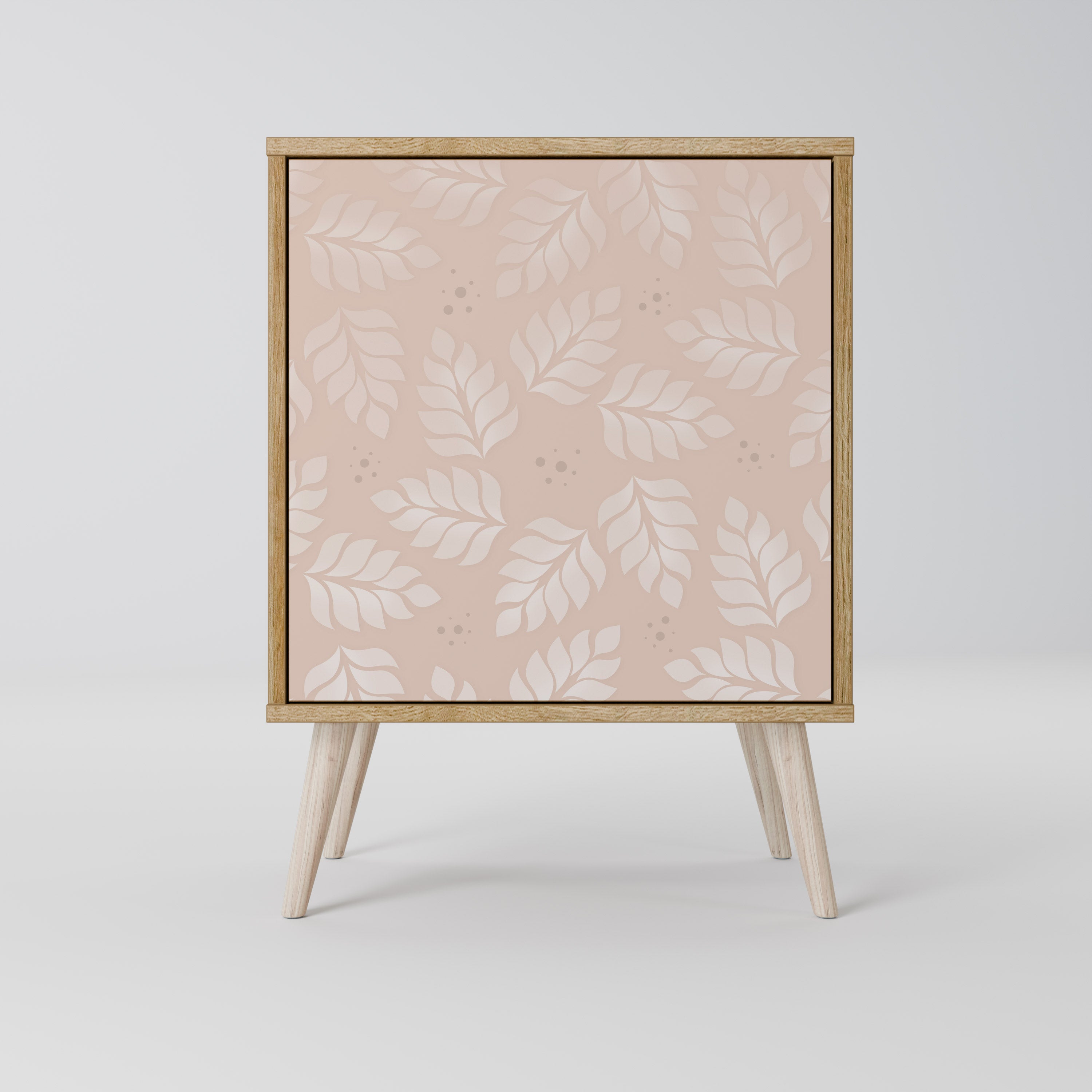 LEAVES ON BEIGE Sideboard mit 1 Tür in Eiche-Optik