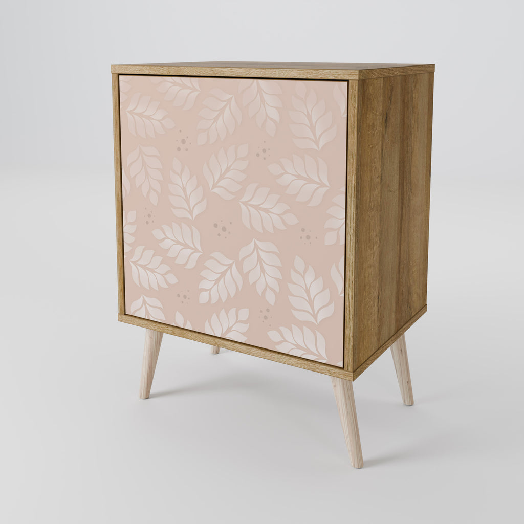 LEAVES ON BEIGE Sideboard mit 1 Tür in Eiche-Optik