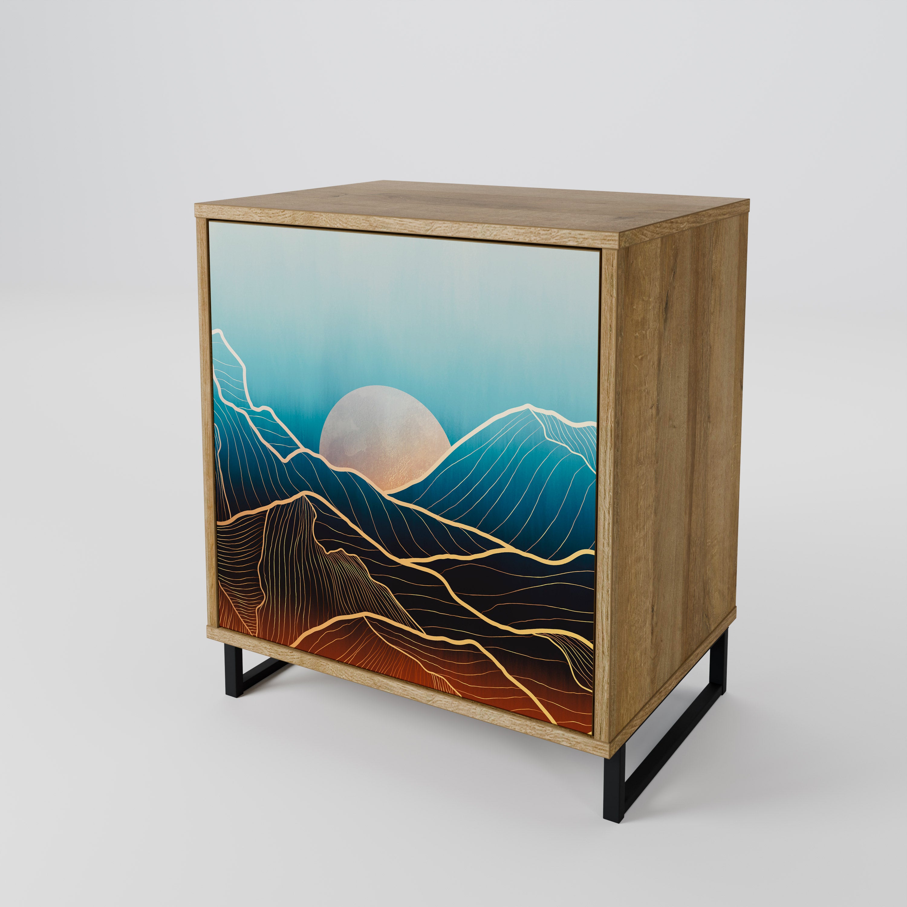 LUNAR SECRETS Sideboard mit 1 Tür in Eiche-Optik