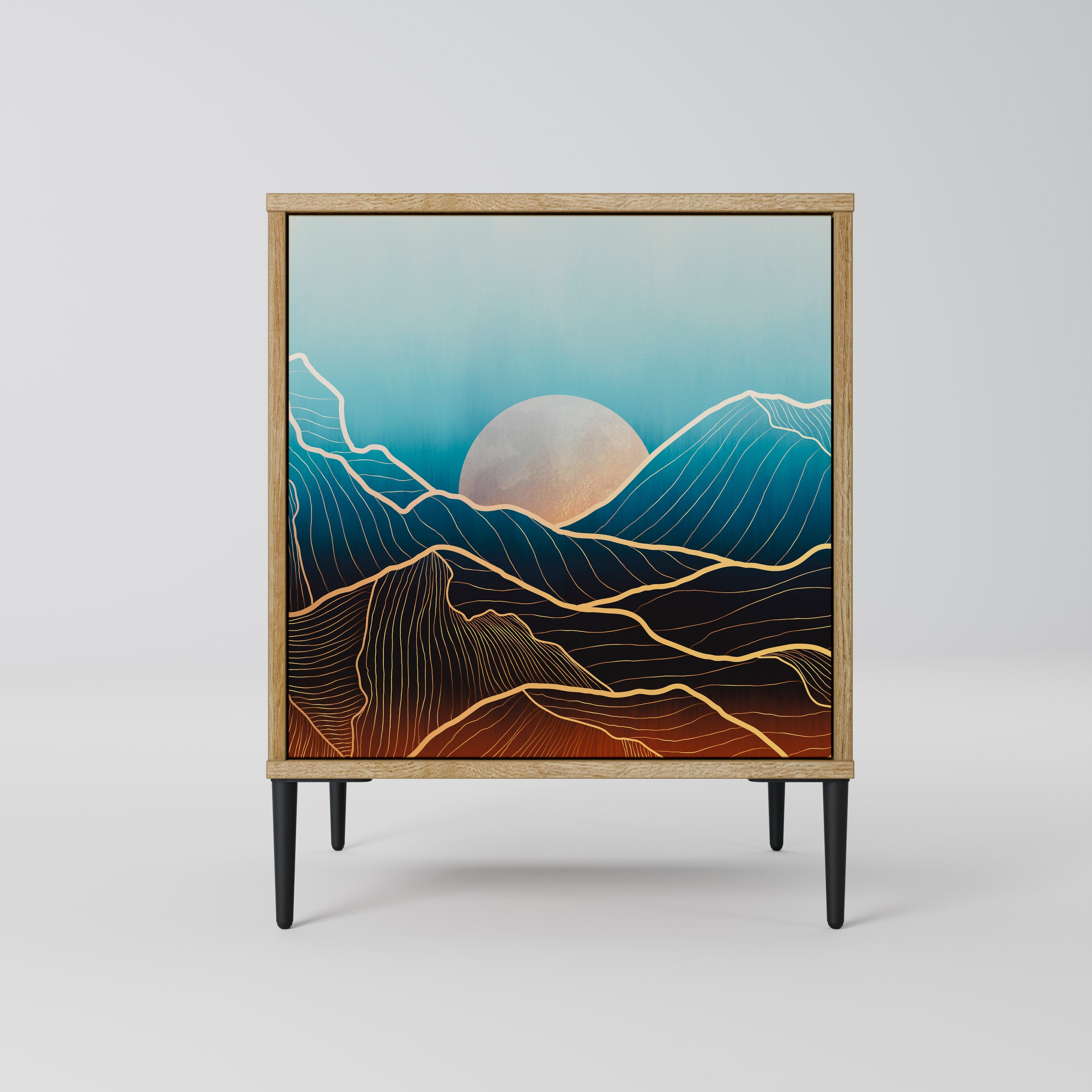 LUNAR SECRETS Sideboard mit 1 Tür in Eiche-Optik