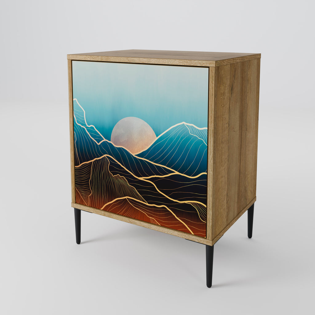 LUNAR SECRETS Sideboard mit 1 Tür in Eiche-Optik