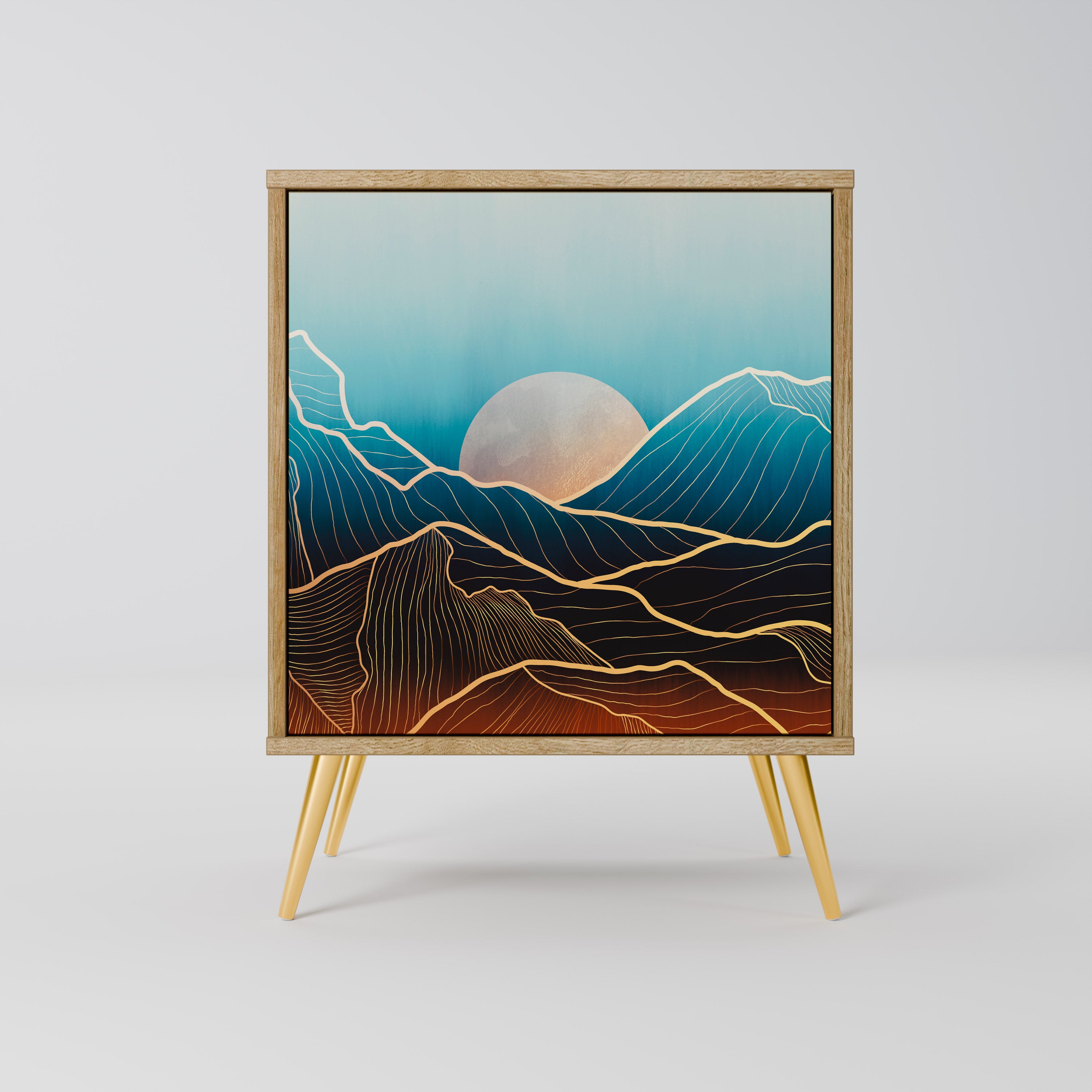 LUNAR SECRETS Sideboard mit 1 Tür in Eiche-Optik