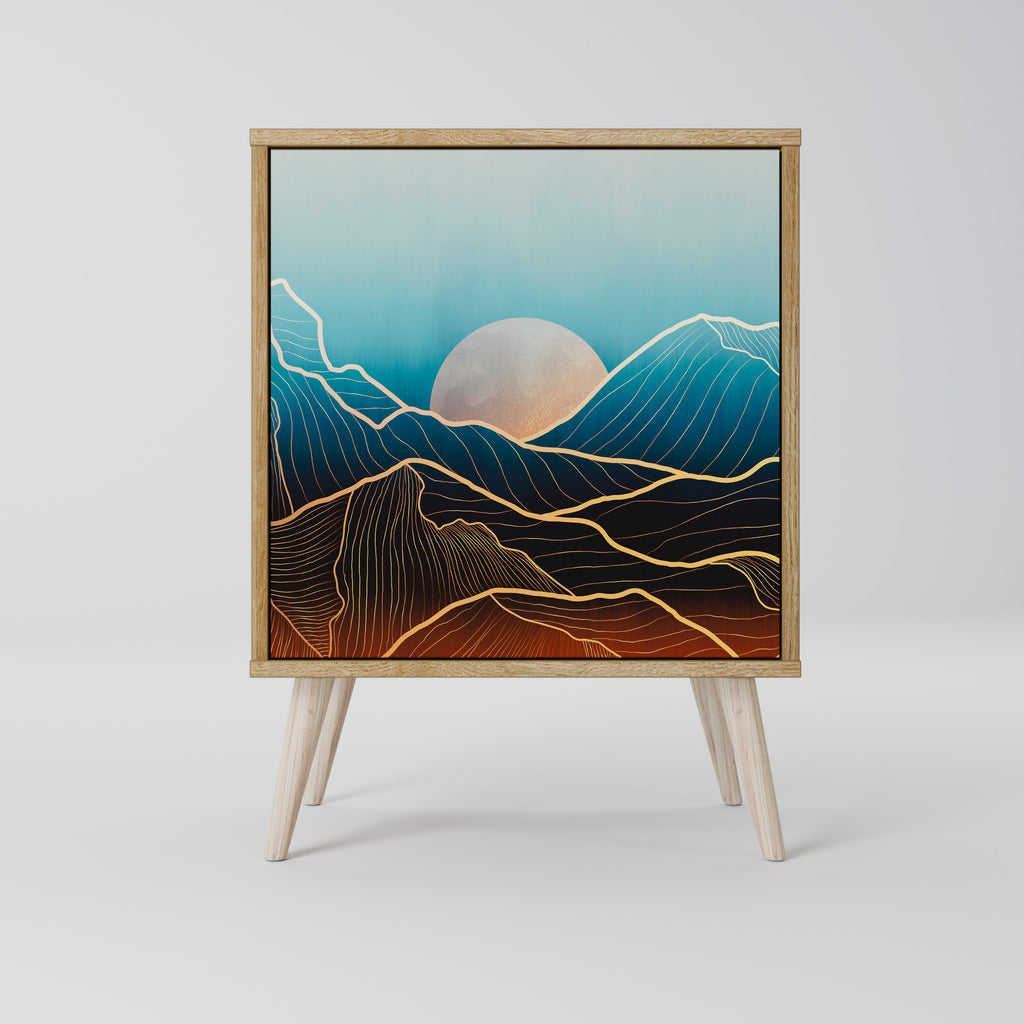 LUNAR SECRETS Sideboard mit 1 Tür in Eiche-Optik