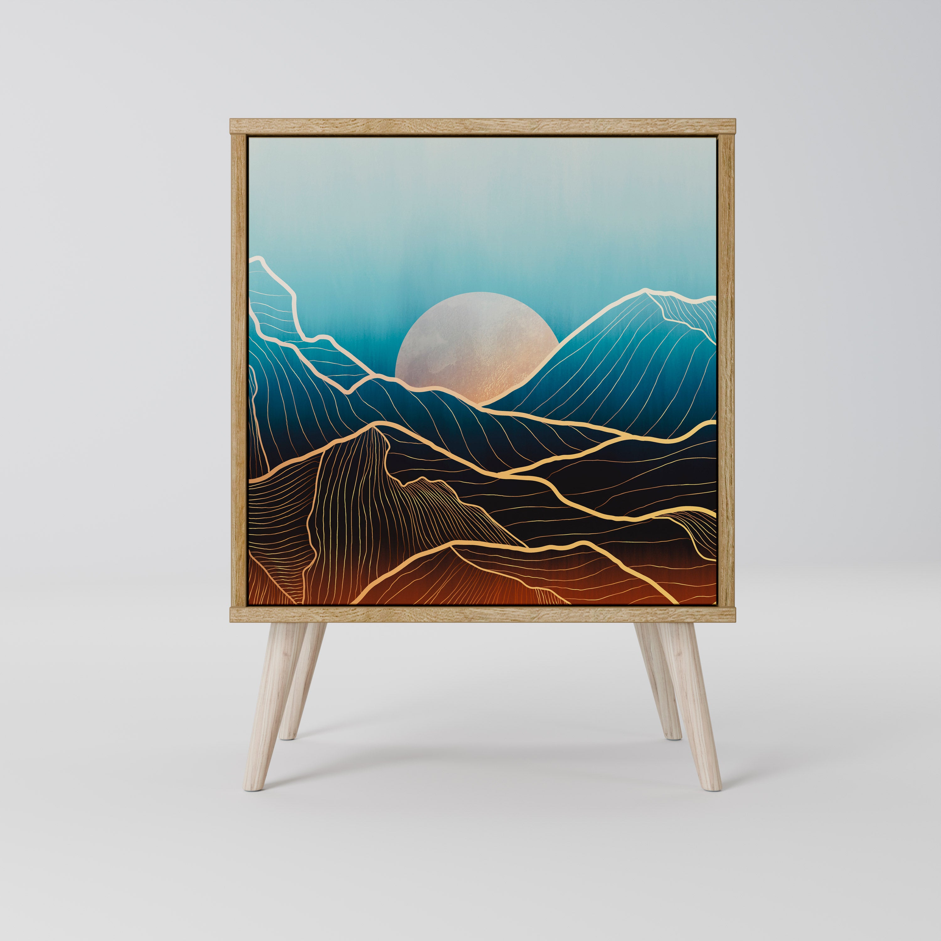 LUNAR SECRETS Sideboard mit 1 Tür in Eiche-Optik