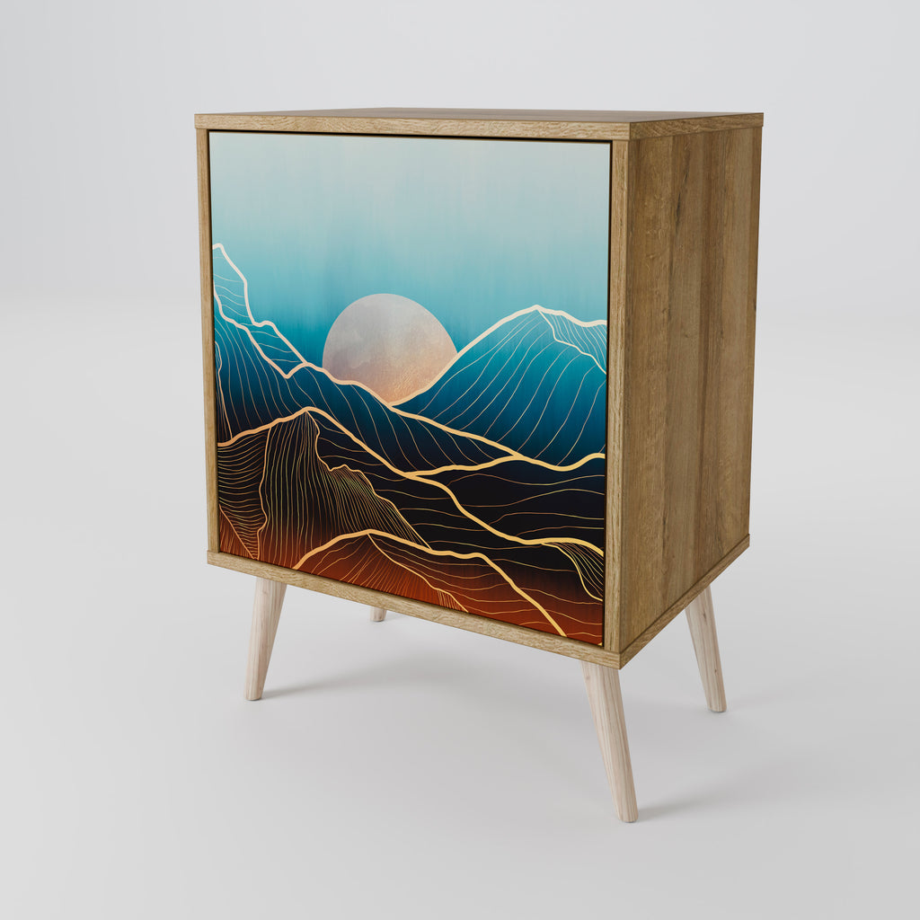 LUNAR SECRETS Sideboard mit 1 Tür in Eiche-Optik