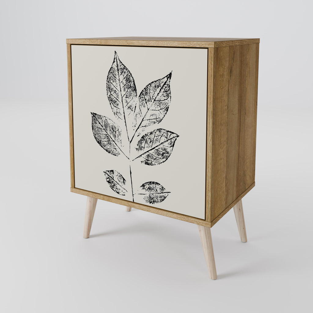 LEAFY STAMPS 1-Door Sideboard in Oak Effect
