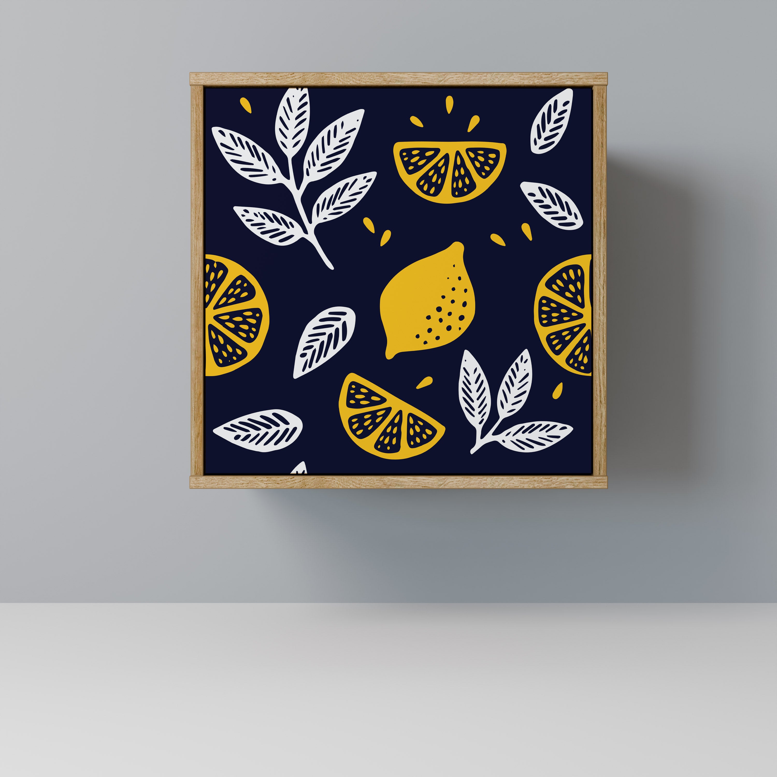 CITRUS BLACK AND WHITE Sideboard mit 1 Tür in Eiche-Optik