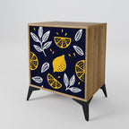 CITRUS BLACK AND WHITE 1-Door Sideboard in Oak Effect