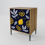 CITRUS BLACK AND WHITE 1-Door Sideboard in Oak Effect