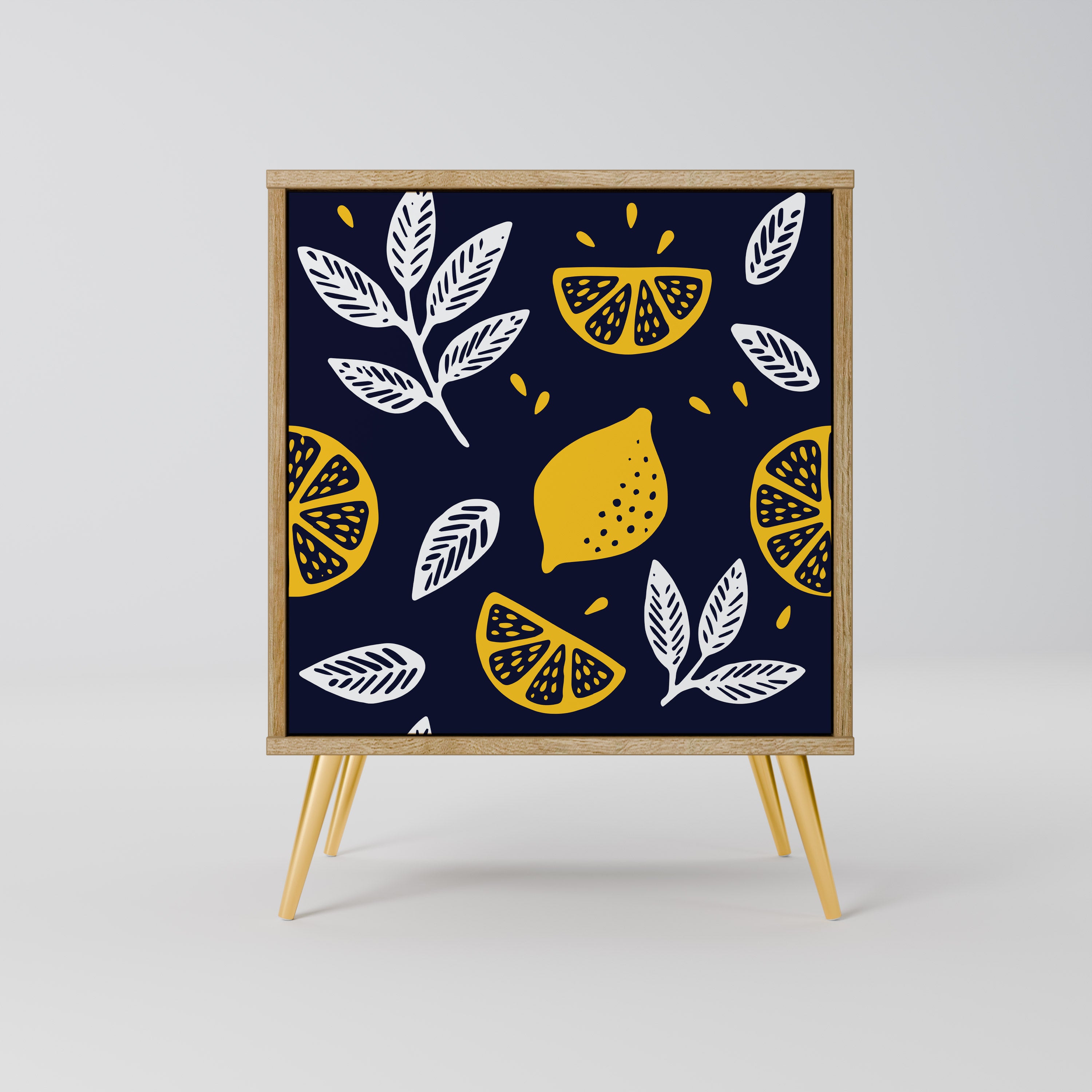 CITRUS BLACK AND WHITE Sideboard mit 1 Tür in Eiche-Optik