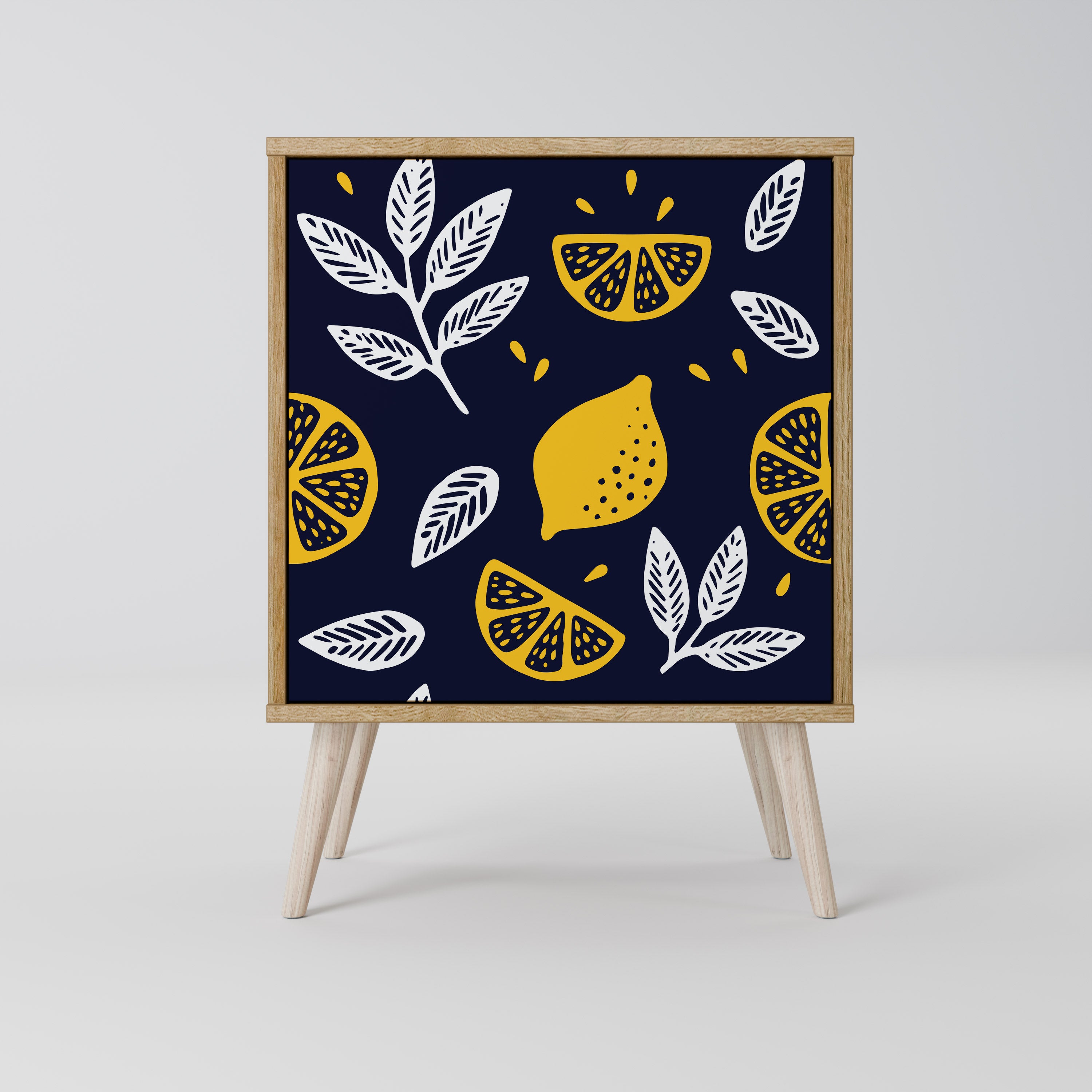 CITRUS BLACK AND WHITE Sideboard mit 1 Tür in Eiche-Optik