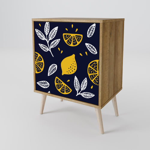 CITRUS BLACK AND WHITE Sideboard mit 1 Tür in Eiche-Optik