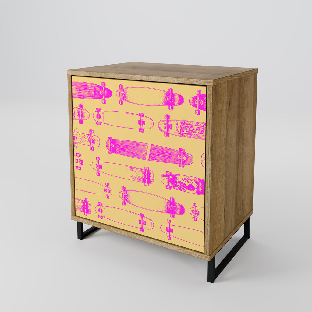SKATEBOARD ARTISTRY Sideboard mit 1 Tür in Eiche-Optik