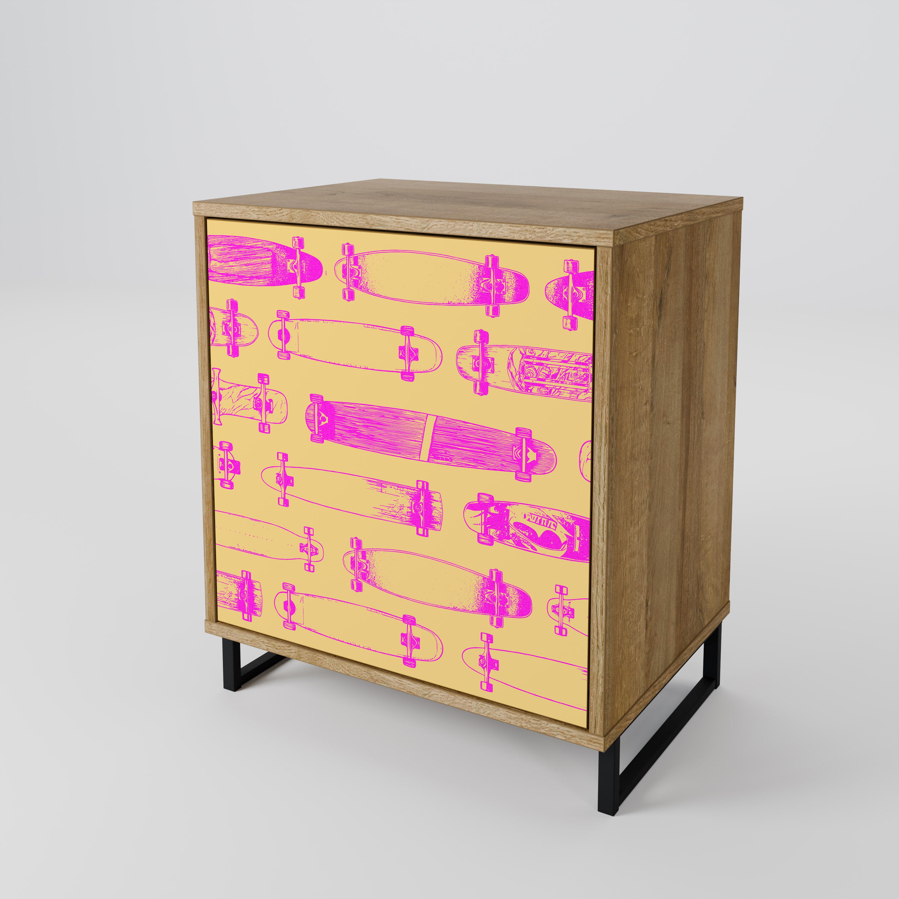 SKATEBOARD ARTISTRY Sideboard mit 1 Tür in Eiche-Optik