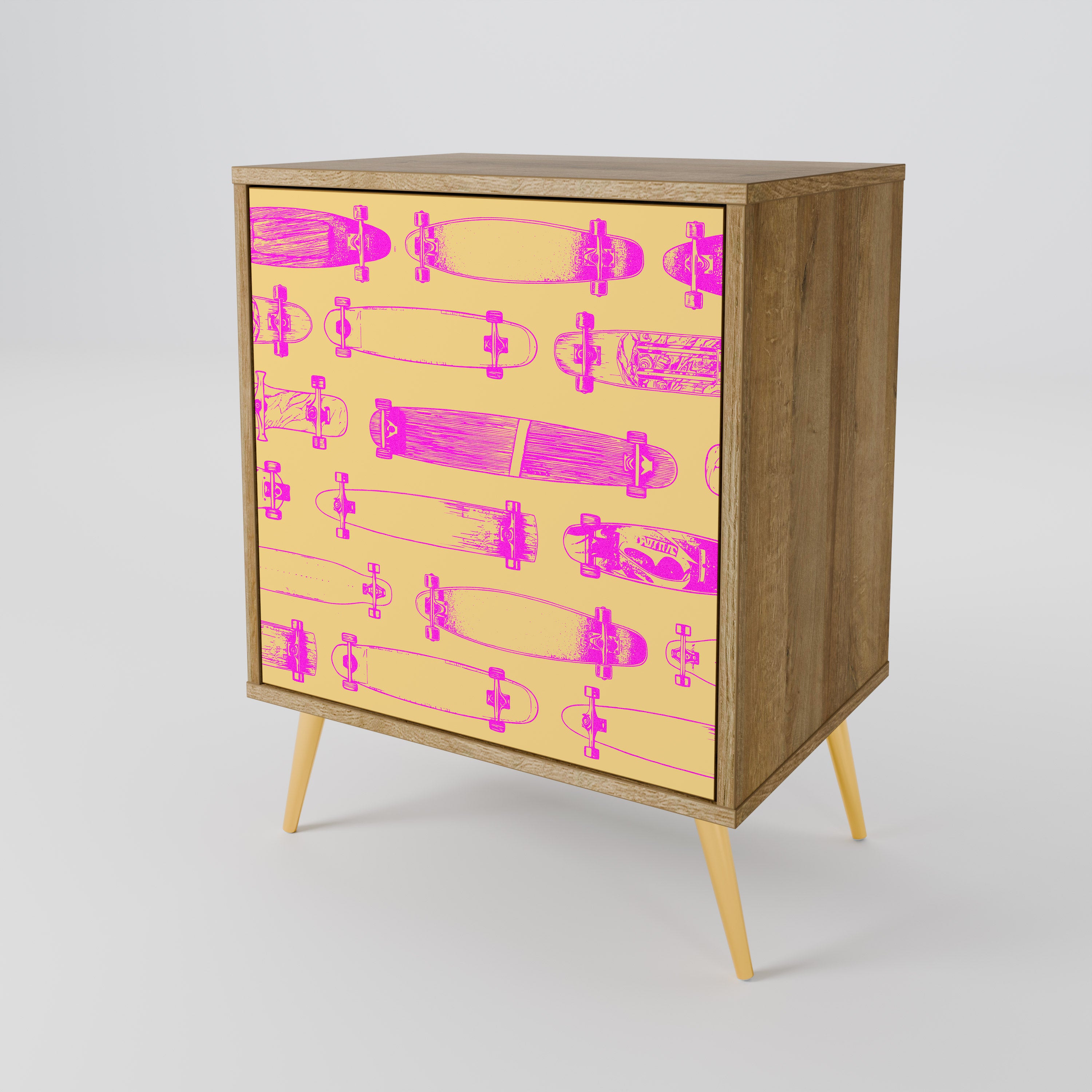 SKATEBOARD ARTISTRY Sideboard mit 1 Tür in Eiche-Optik