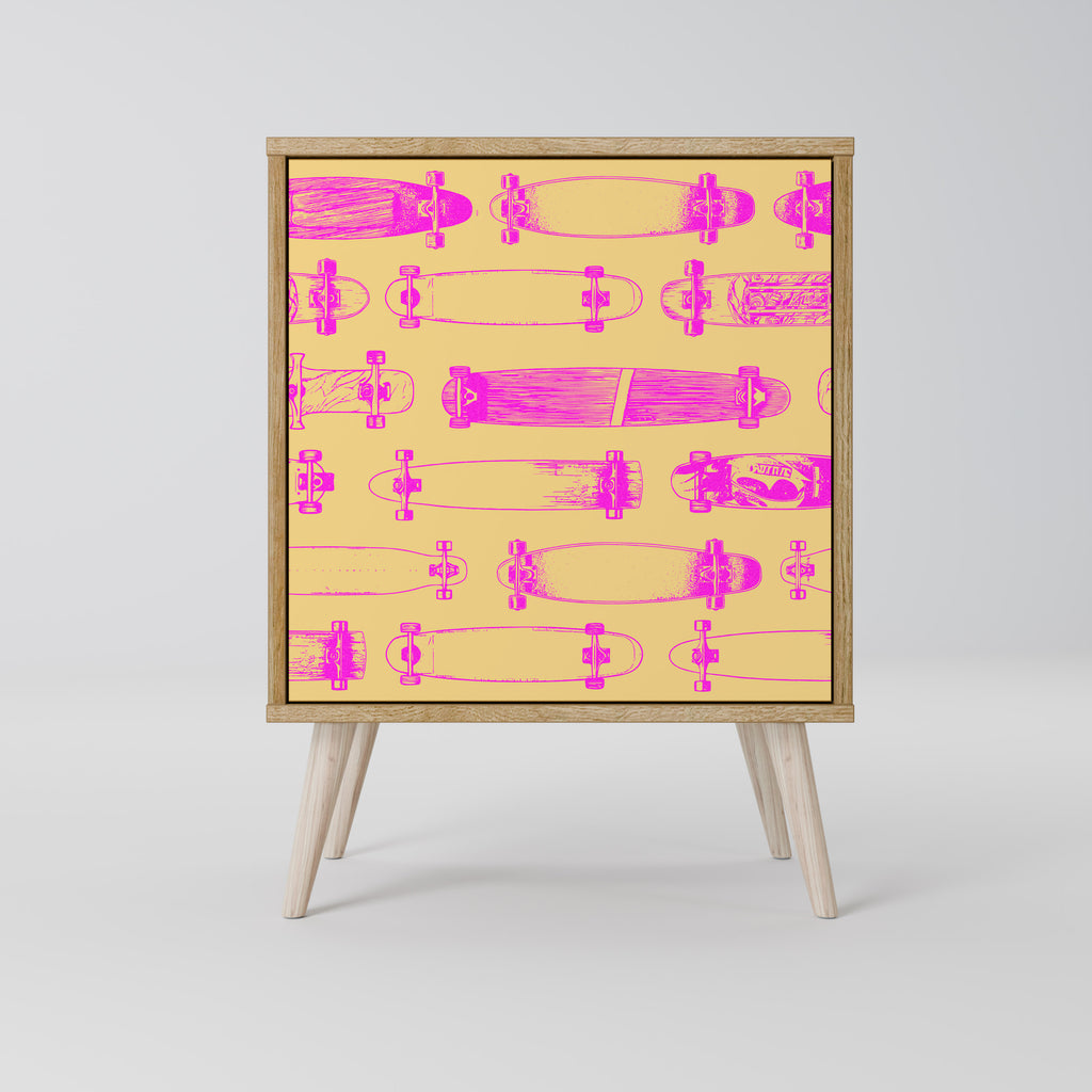 SKATEBOARD ARTISTRY Sideboard mit 1 Tür in Eiche-Optik