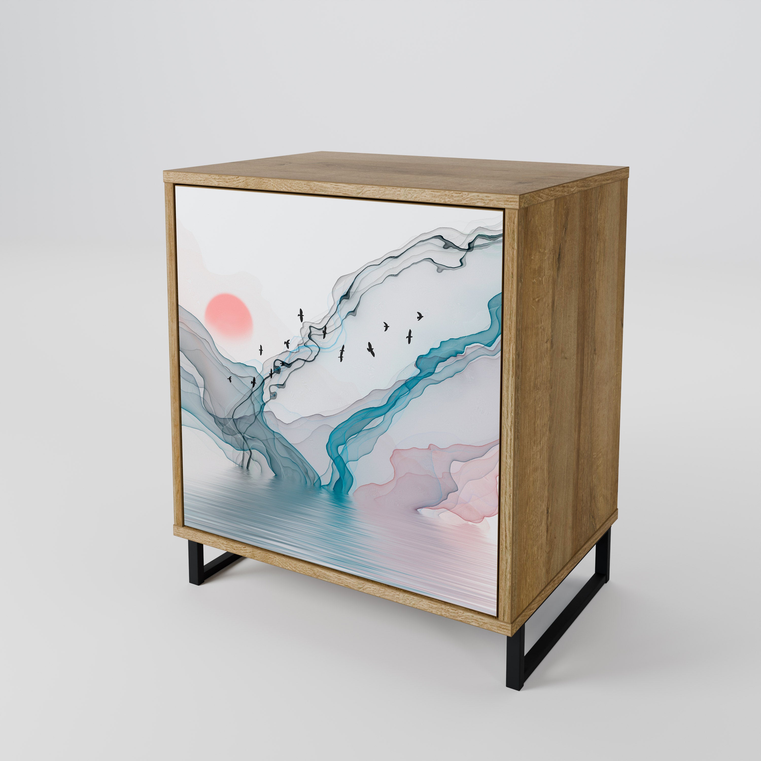 VELVET CROSSING Sideboard mit 1 Tür in Eiche-Optik