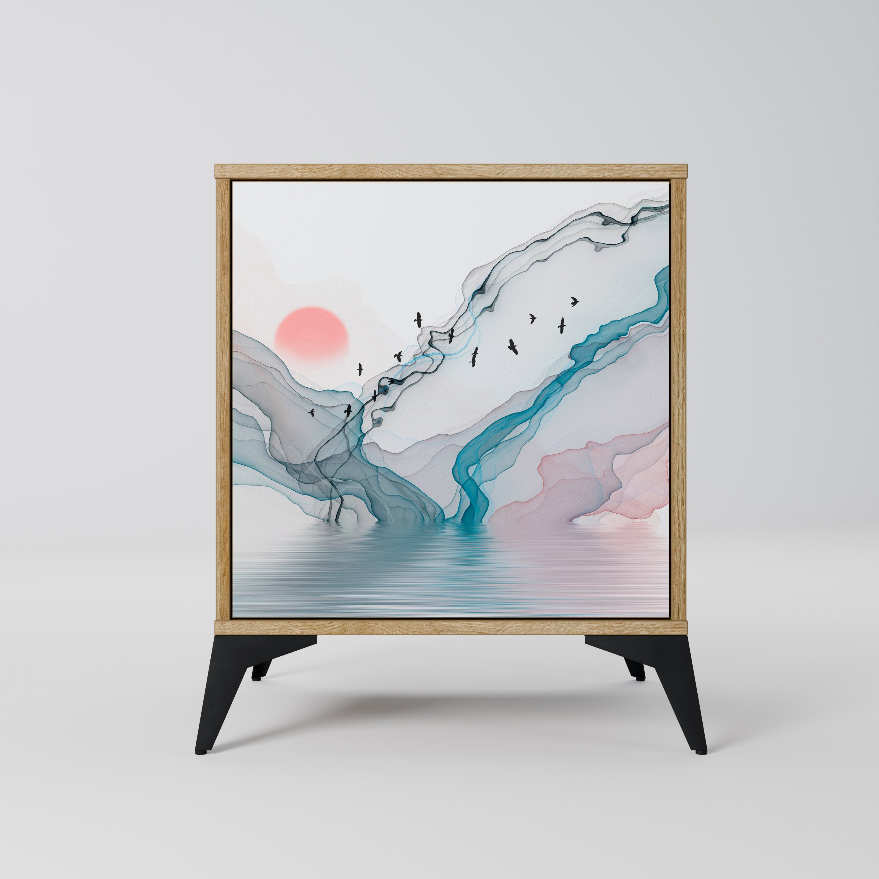 VELVET CROSSING Sideboard mit 1 Tür in Eiche-Optik