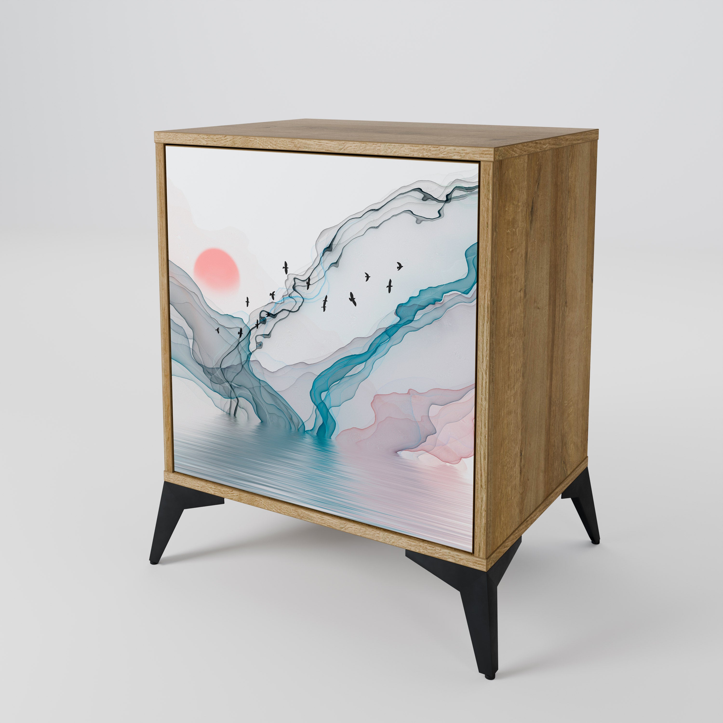 VELVET CROSSING Sideboard mit 1 Tür in Eiche-Optik
