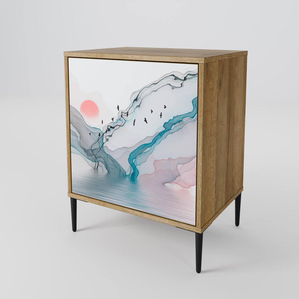 VELVET CROSSING Sideboard mit 1 Tür in Eiche-Optik