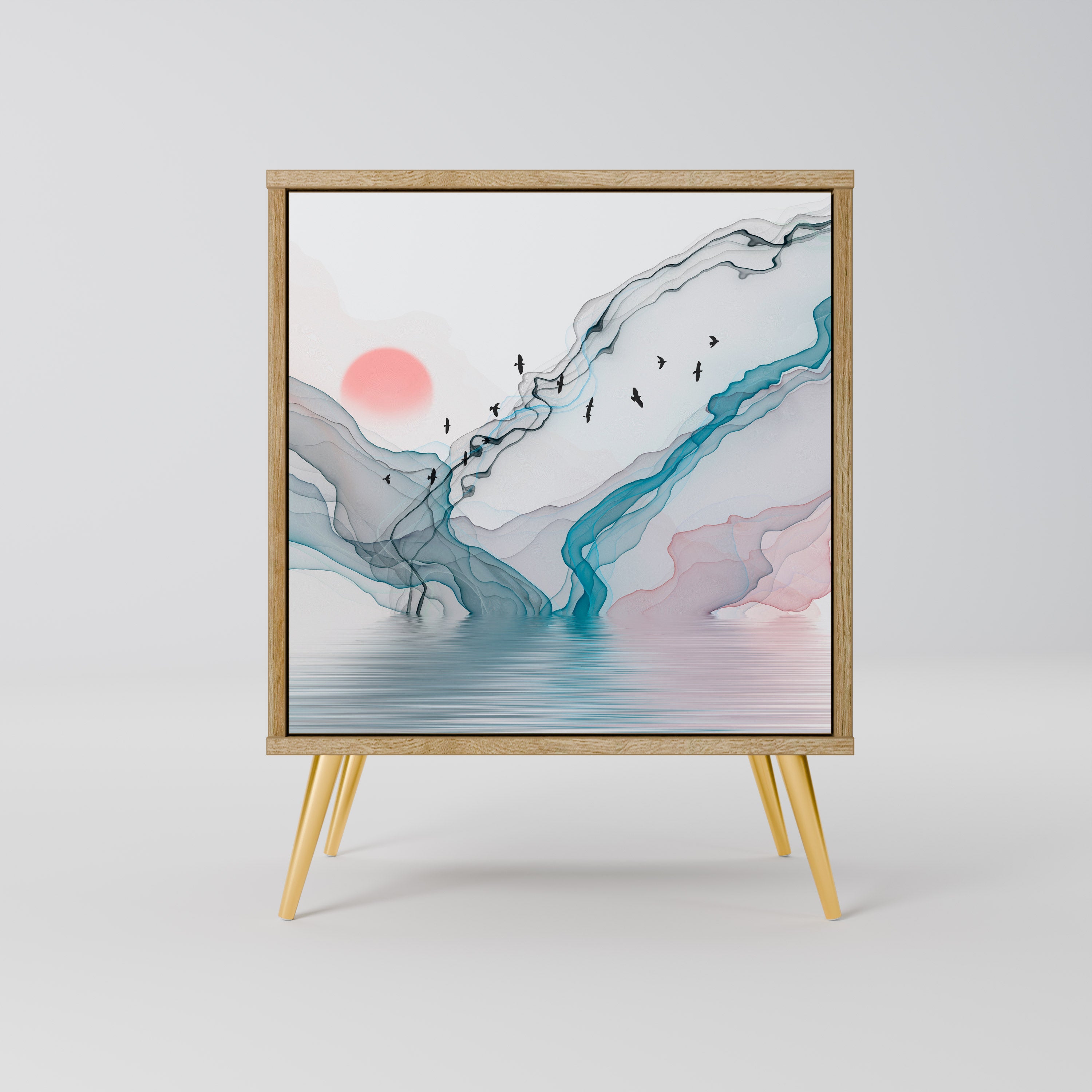 VELVET CROSSING Sideboard mit 1 Tür in Eiche-Optik