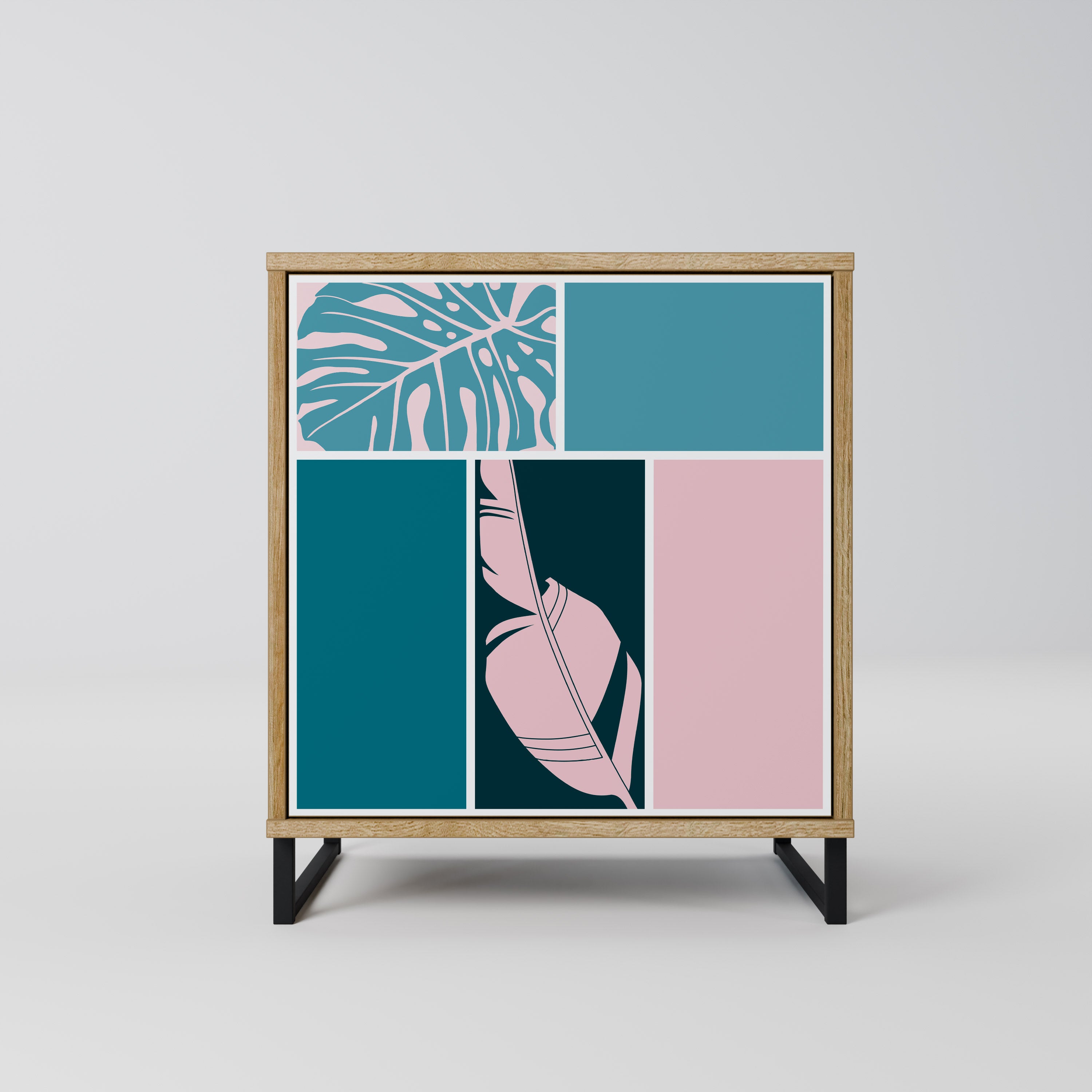 COMBINATION OF SHAPES Sideboard mit 1 Tür in Eiche-Optik