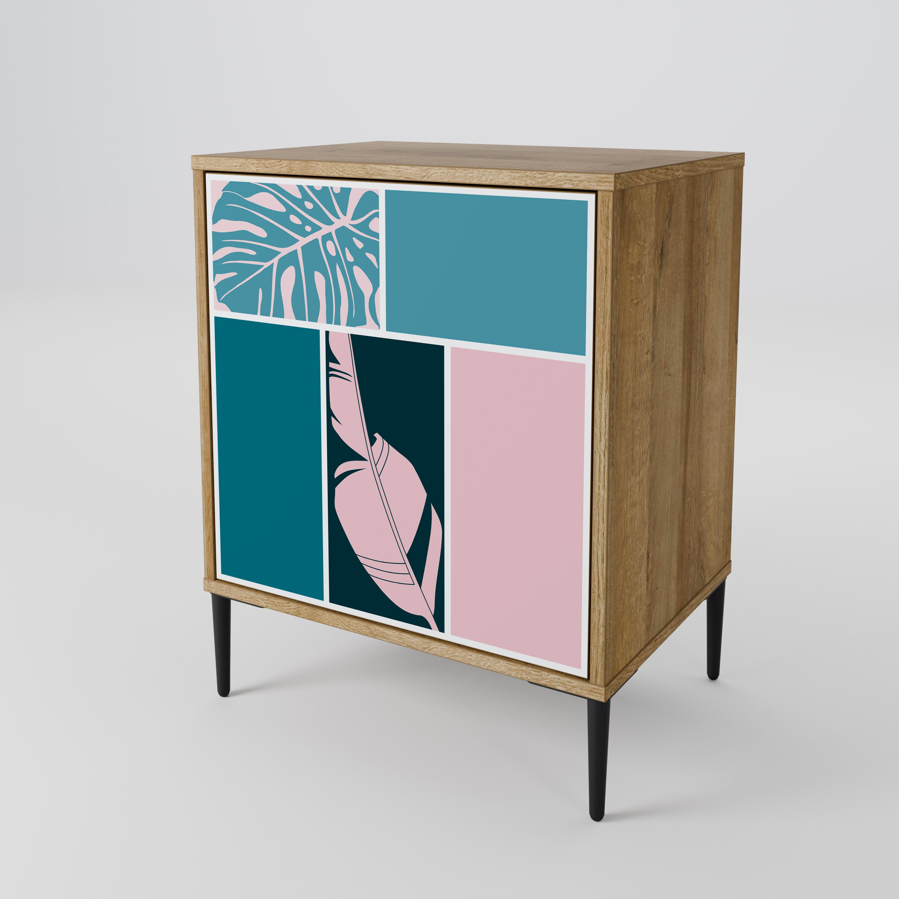 COMBINATION OF SHAPES Sideboard mit 1 Tür in Eiche-Optik
