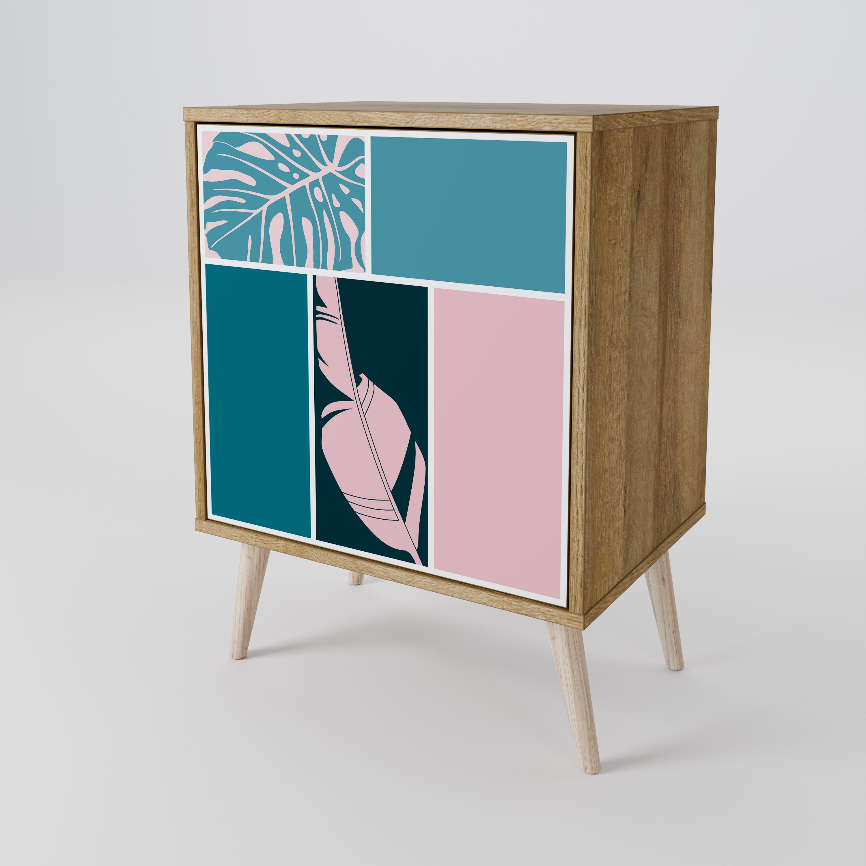 COMBINATION OF SHAPES Sideboard mit 1 Tür in Eiche-Optik