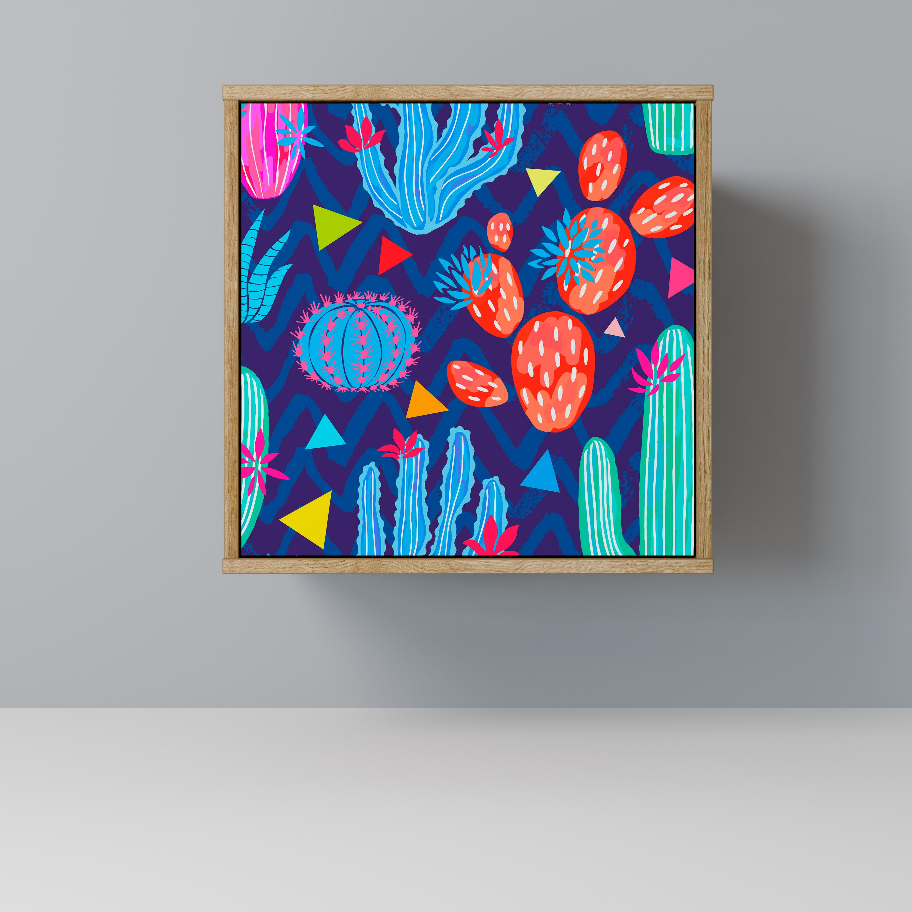 CACTUS VIBES Sideboard mit 1 Tür in Eiche-Optik