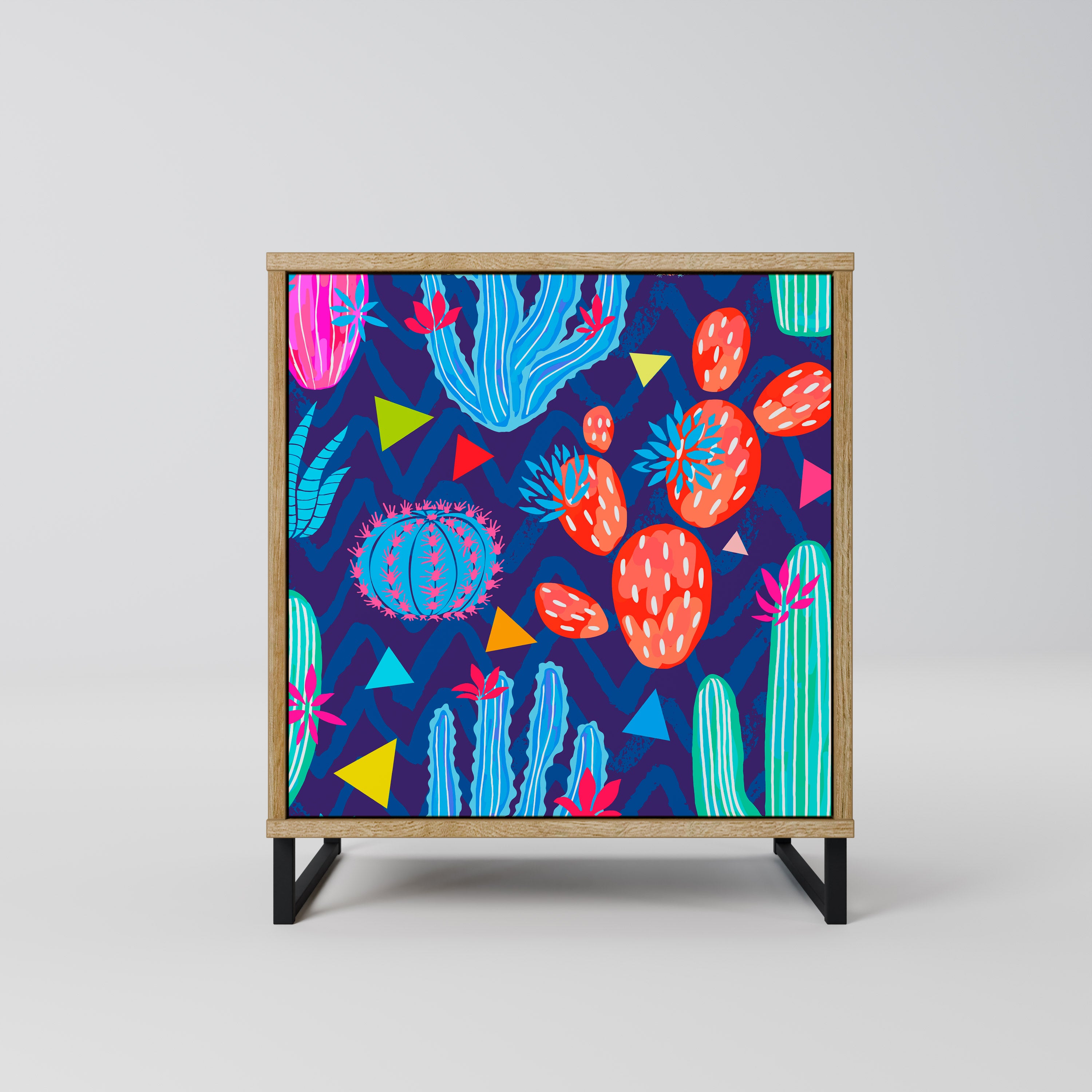 CACTUS VIBES Sideboard mit 1 Tür in Eiche-Optik