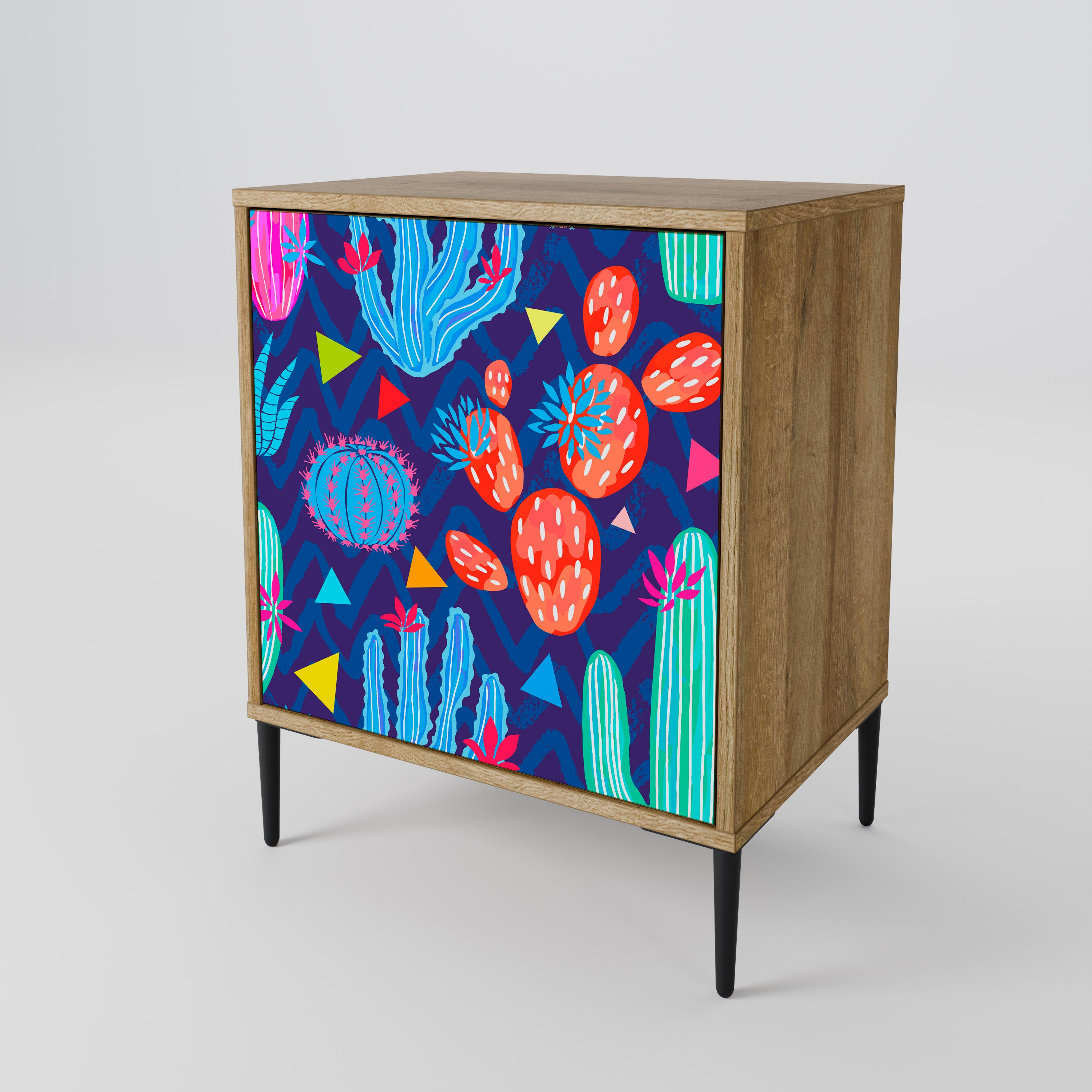 CACTUS VIBES Sideboard mit 1 Tür in Eiche-Optik
