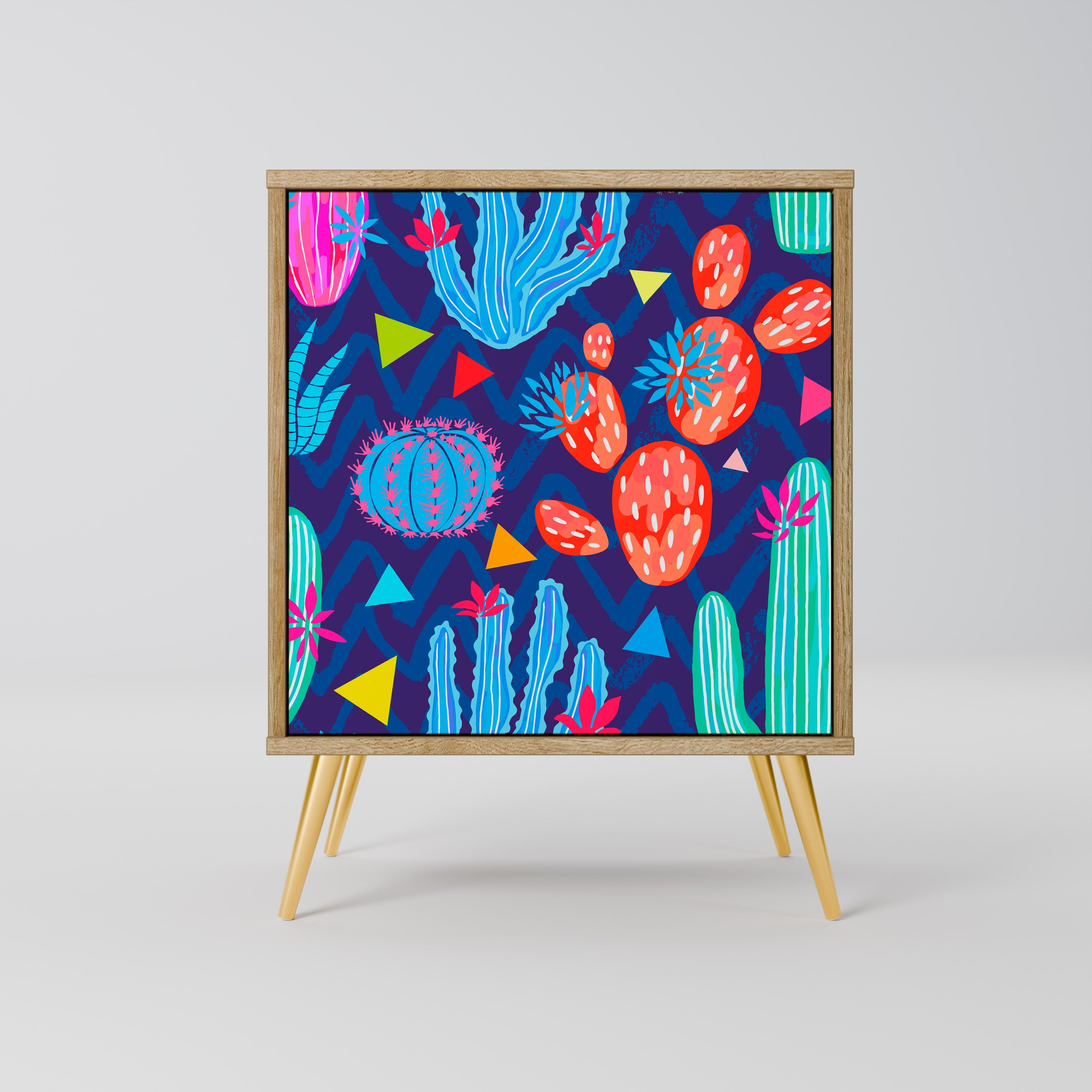 CACTUS VIBES Sideboard mit 1 Tür in Eiche-Optik