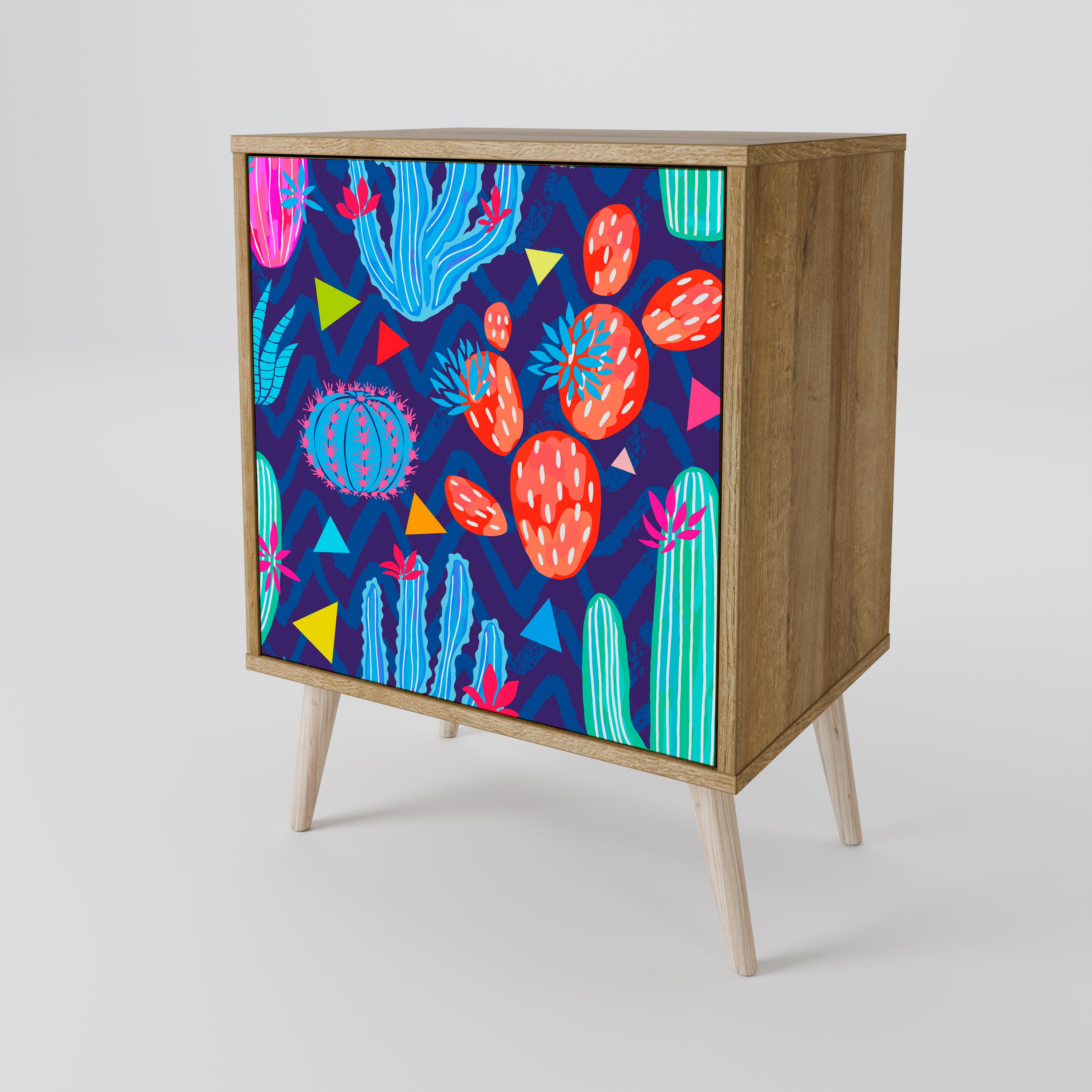 CACTUS VIBES Sideboard mit 1 Tür in Eiche-Optik