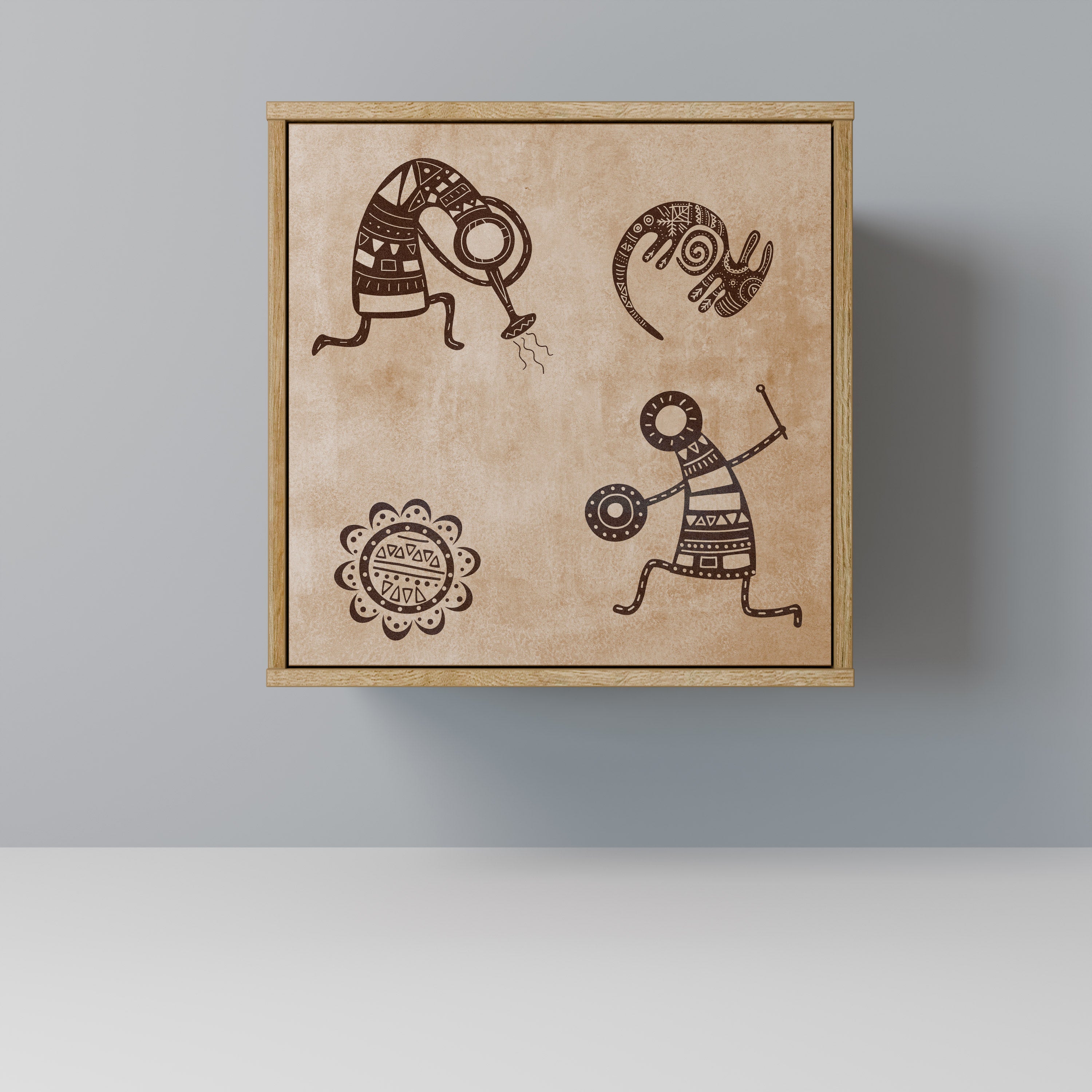 AFRICAN STYLE Sideboard mit 1 Tür in Eiche-Optik