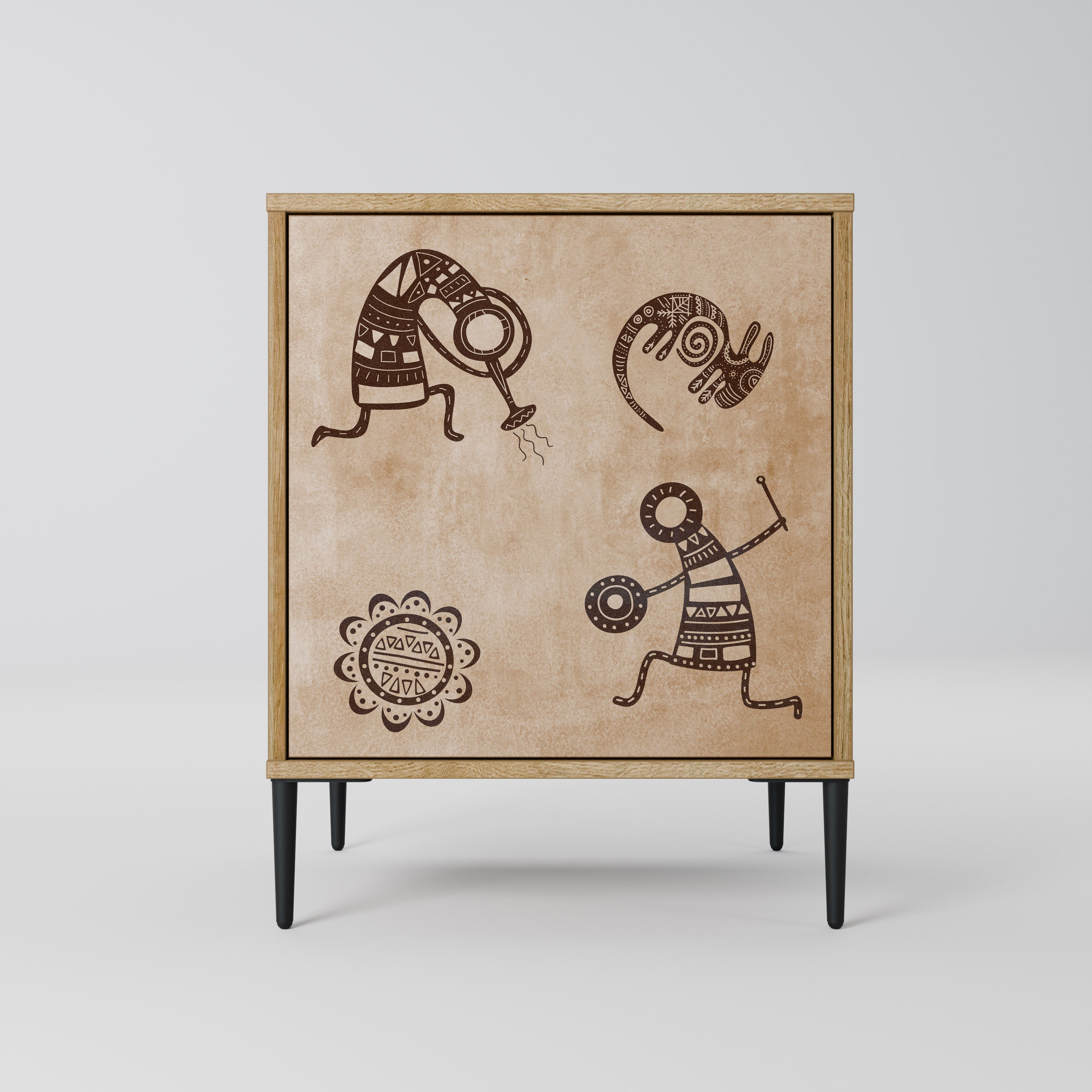 AFRICAN STYLE Sideboard mit 1 Tür in Eiche-Optik