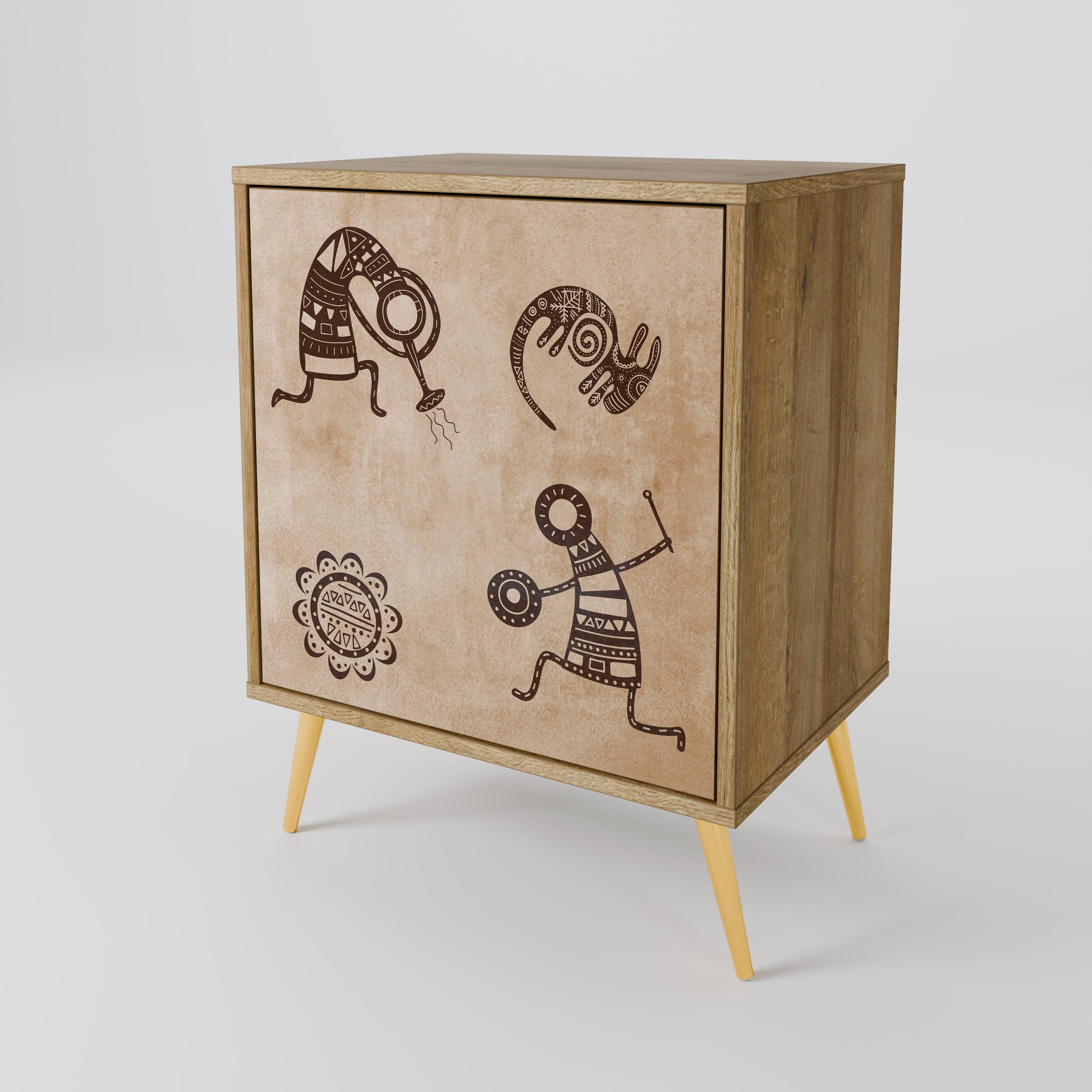 AFRICAN STYLE Sideboard mit 1 Tür in Eiche-Optik