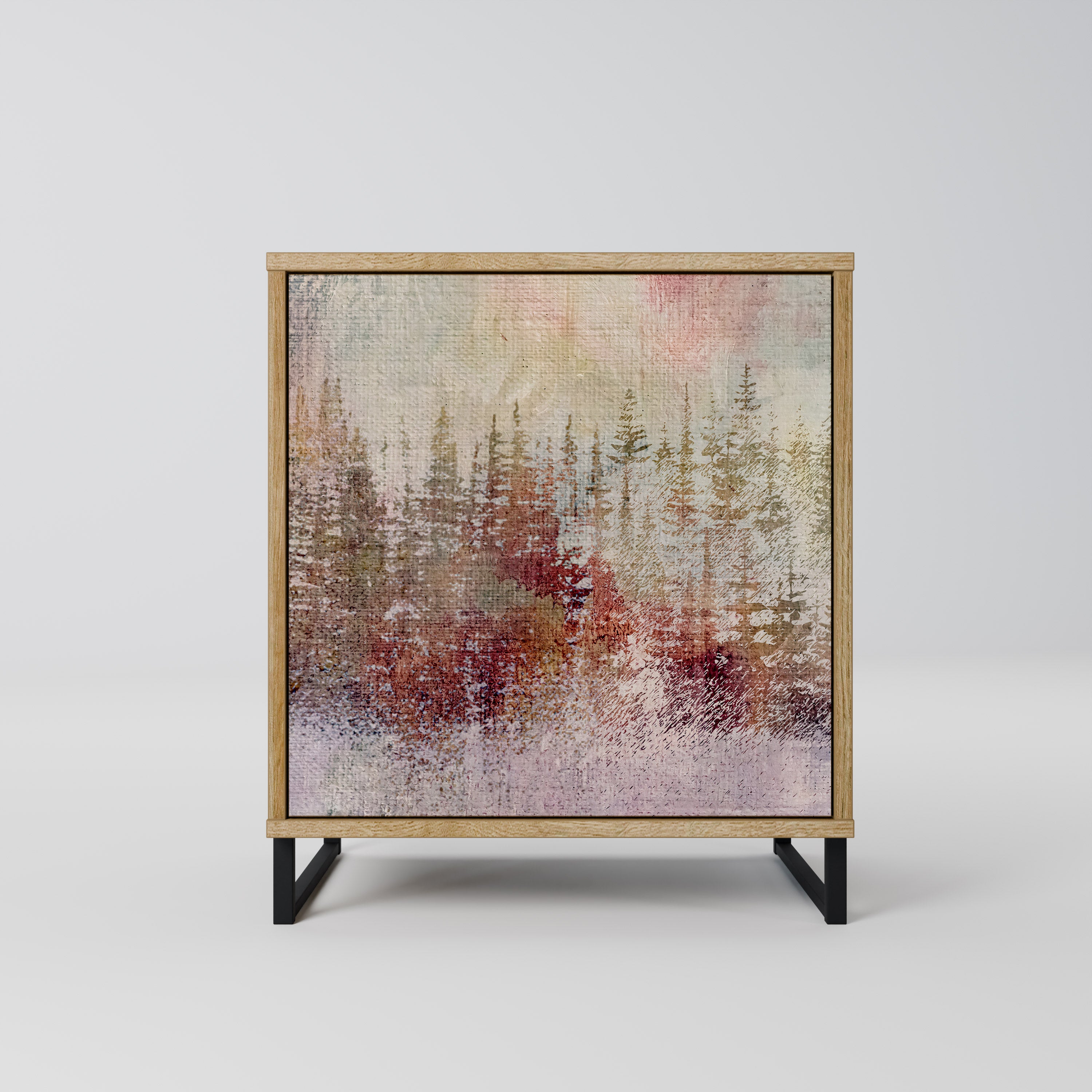 VEILED SUMMIT Sideboard mit 1 Tür in Eiche-Optik