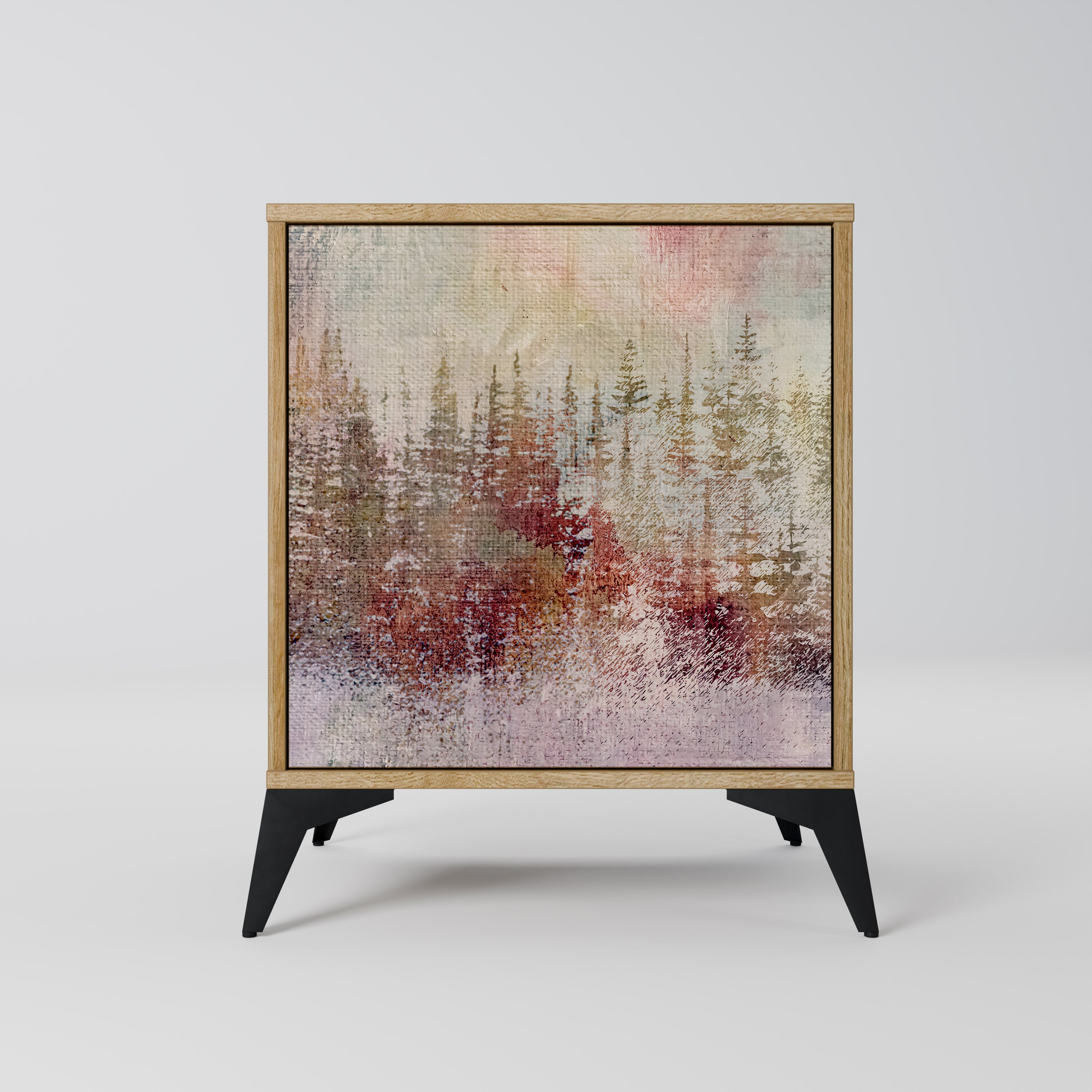 VEILED SUMMIT Sideboard mit 1 Tür in Eiche-Optik