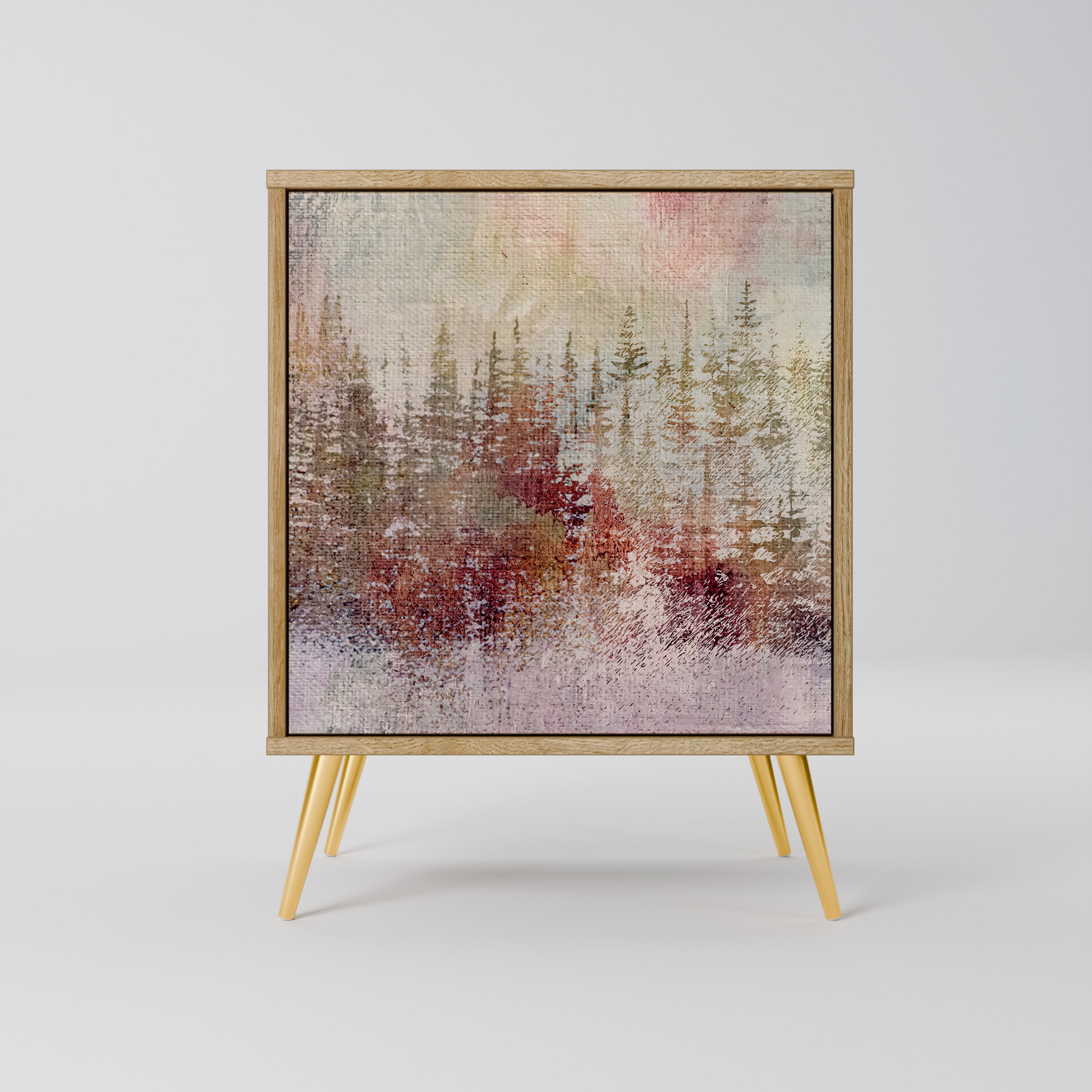 VEILED SUMMIT Sideboard mit 1 Tür in Eiche-Optik