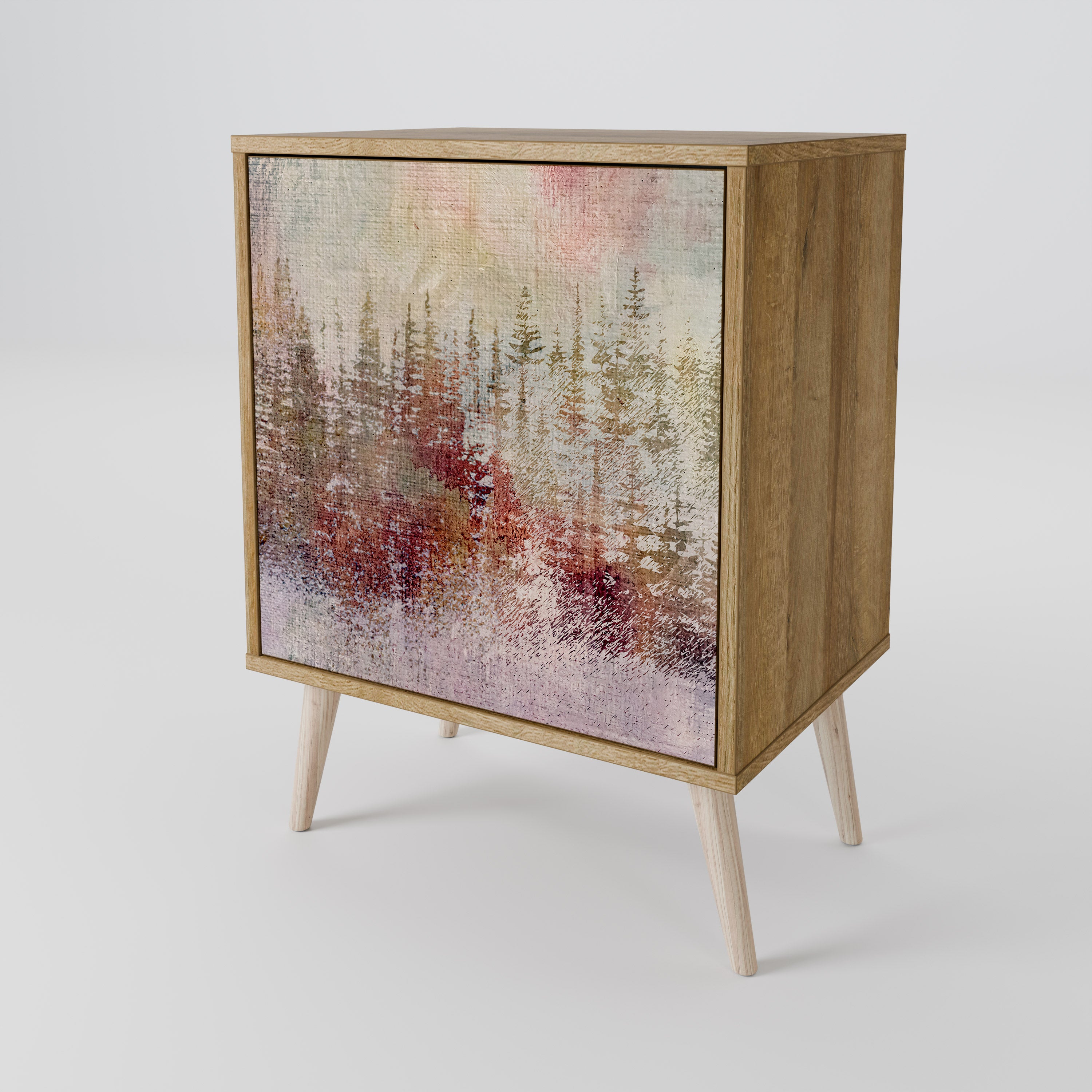 VEILED SUMMIT Sideboard mit 1 Tür in Eiche-Optik