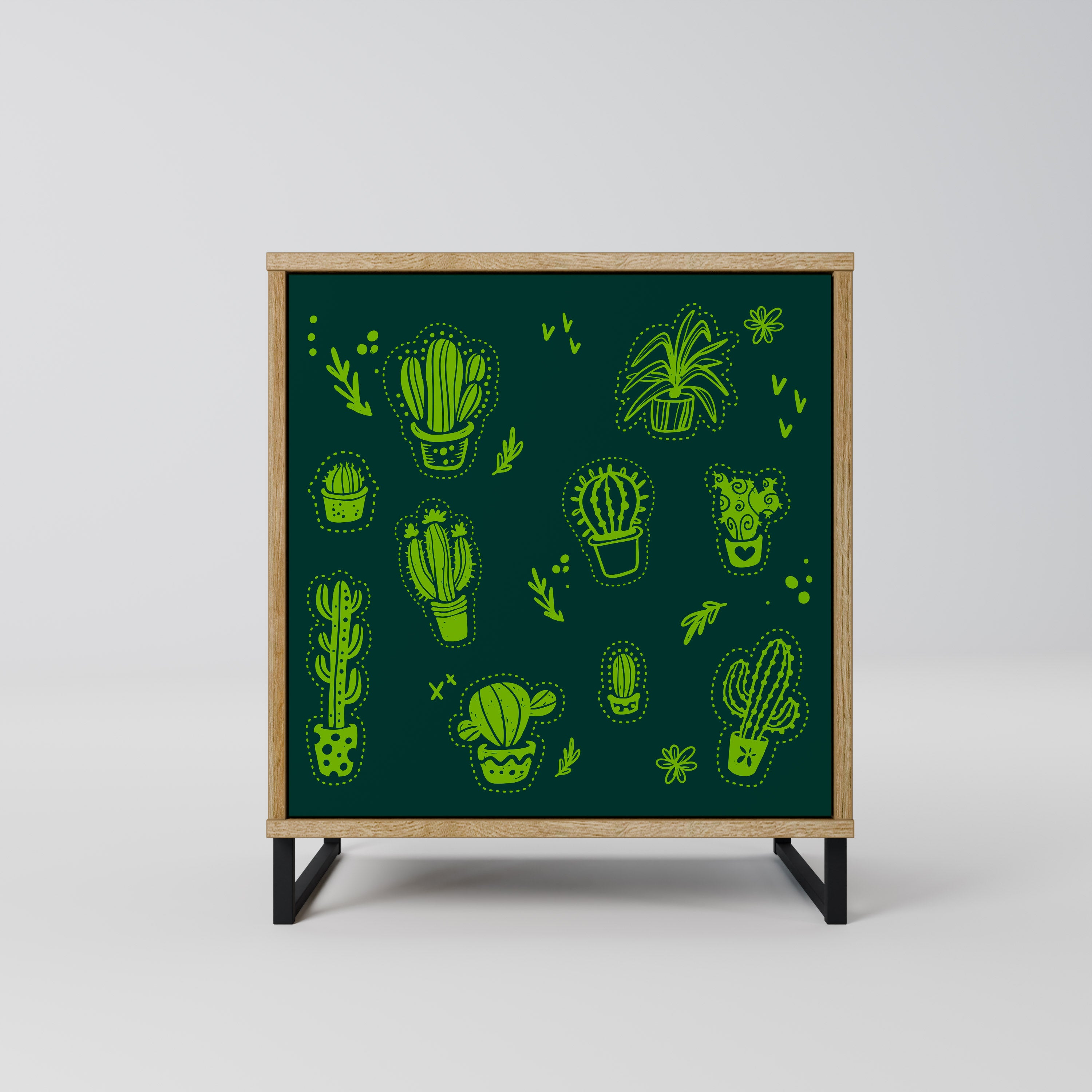 DESERT GREEN Sideboard mit 1 Tür in Eiche-Optik