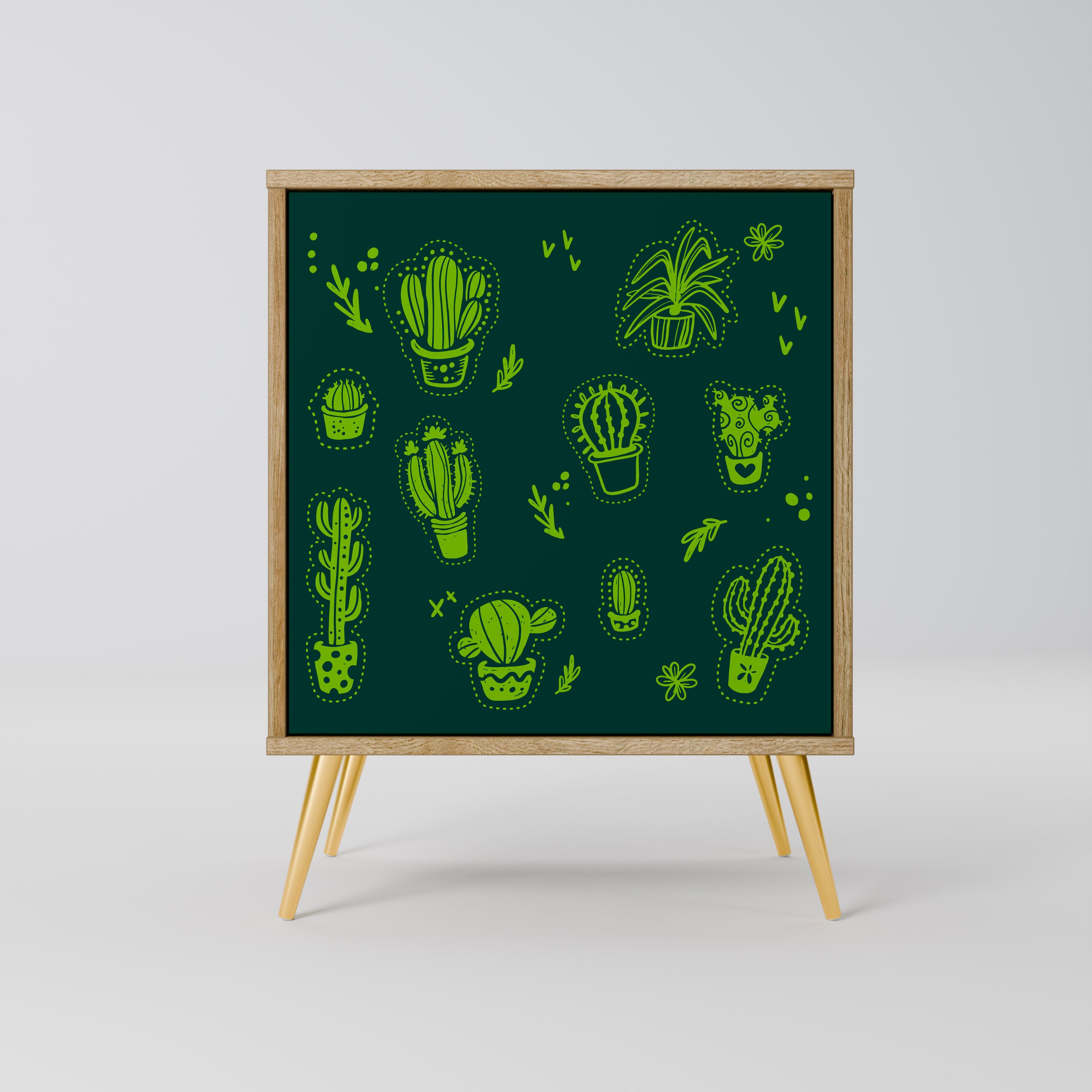 DESERT GREEN Sideboard mit 1 Tür in Eiche-Optik