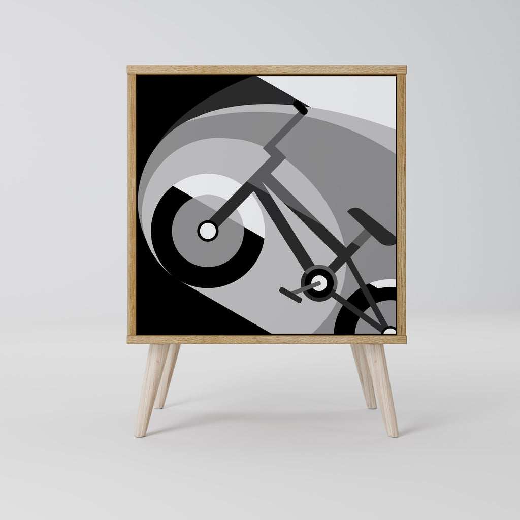 BIKE ENERGY 1-Door Sideboard in Oak Effect