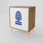 POLISH FOLK ART Sideboard mit 1 Tür in Eiche-Optik