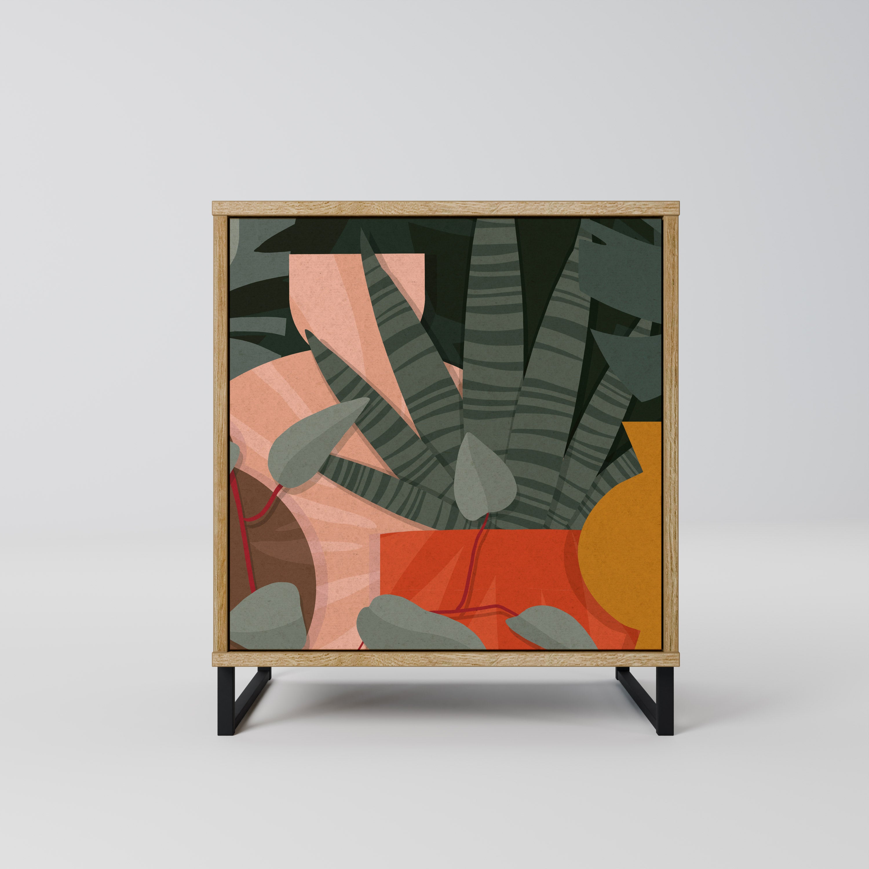 TROPICAL COMPOSITION Sideboard mit 1 Tür in Eiche-Optik