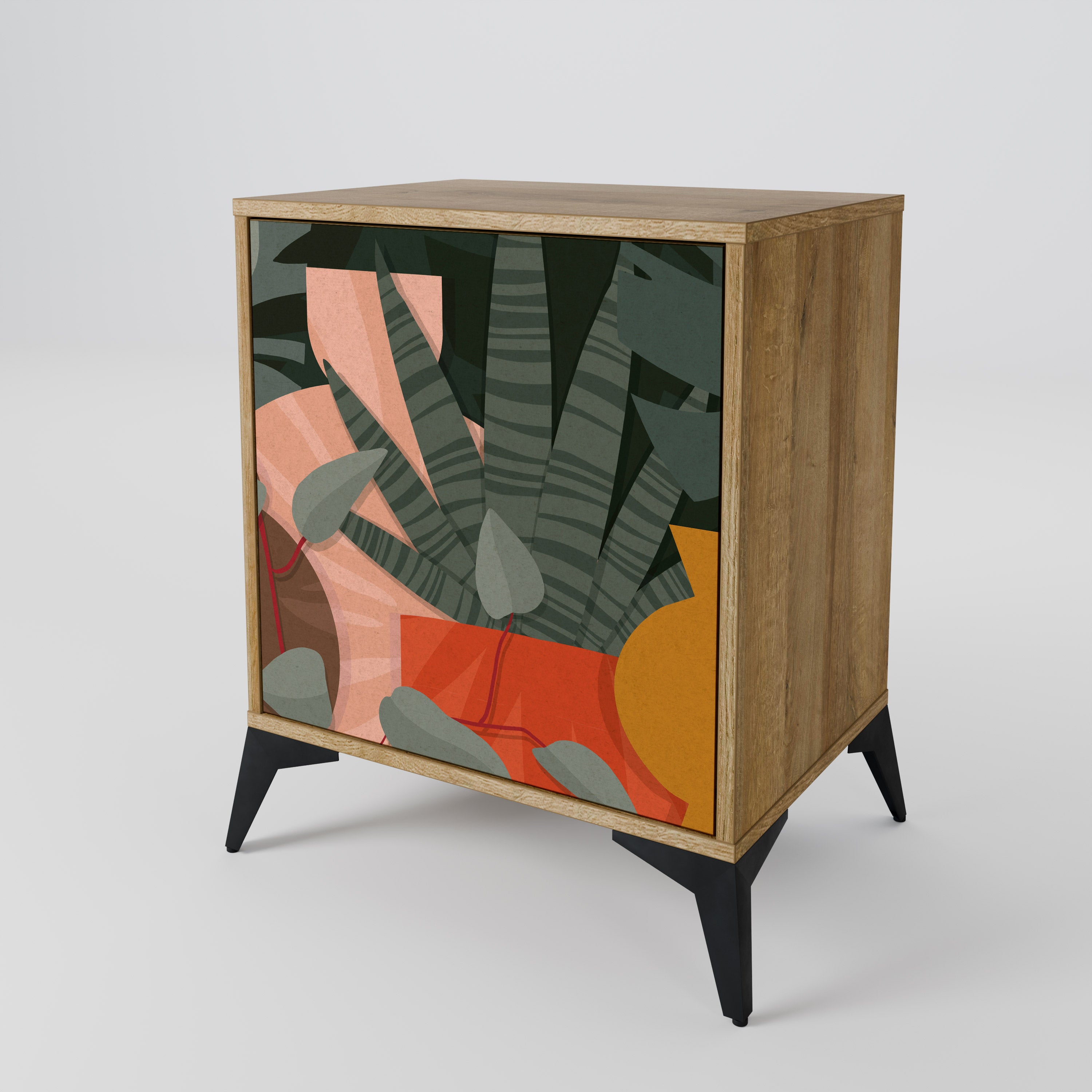 TROPICAL COMPOSITION Sideboard mit 1 Tür in Eiche-Optik