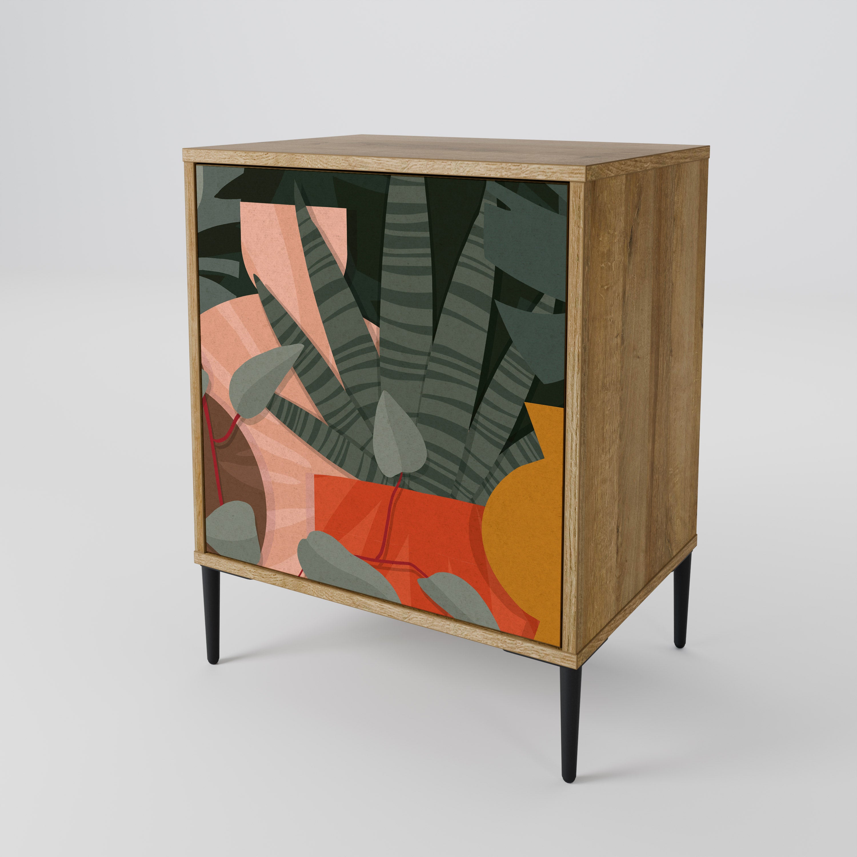 TROPICAL COMPOSITION Sideboard mit 1 Tür in Eiche-Optik