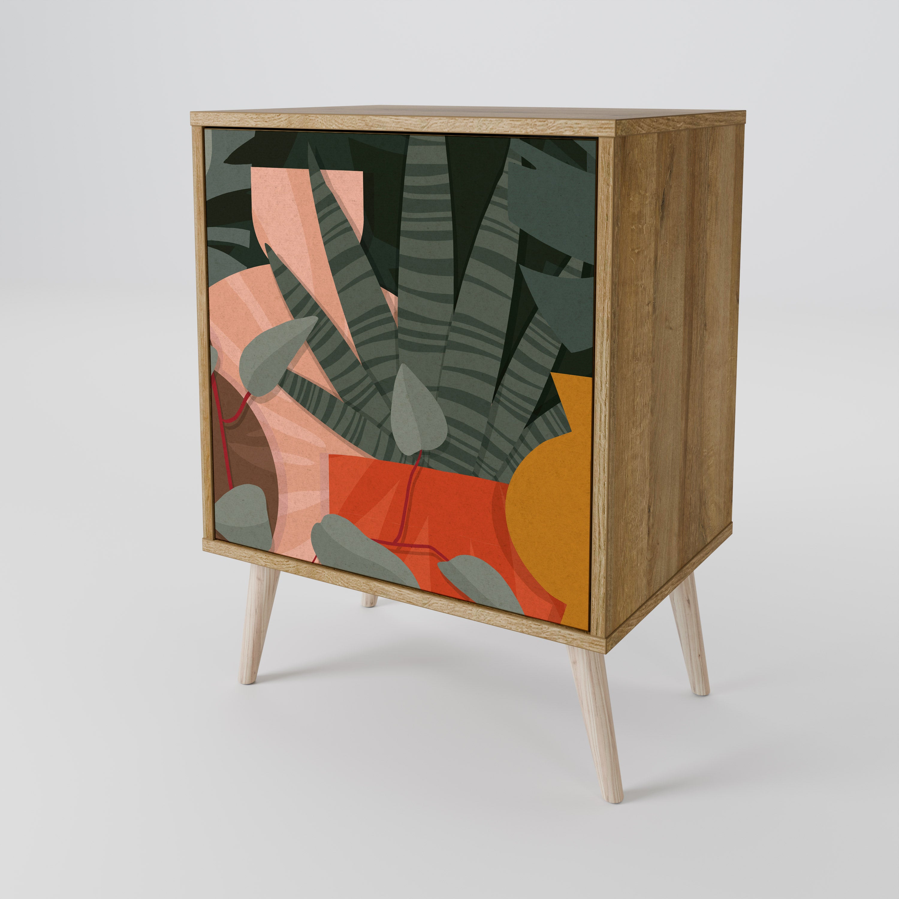 TROPICAL COMPOSITION Sideboard mit 1 Tür in Eiche-Optik