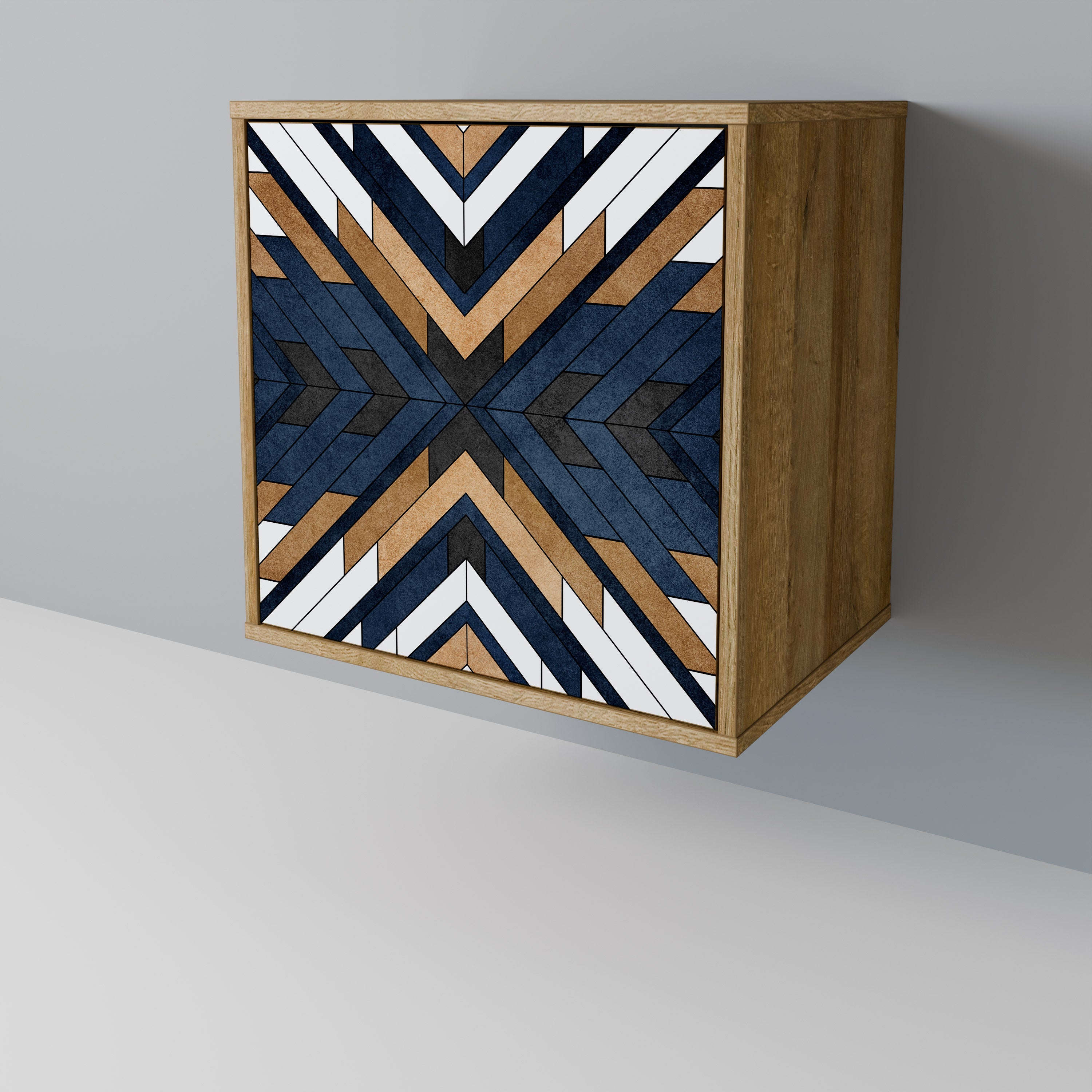 ARTFUL GEOMETRY Sideboard mit 1 Tür in Eiche-Optik